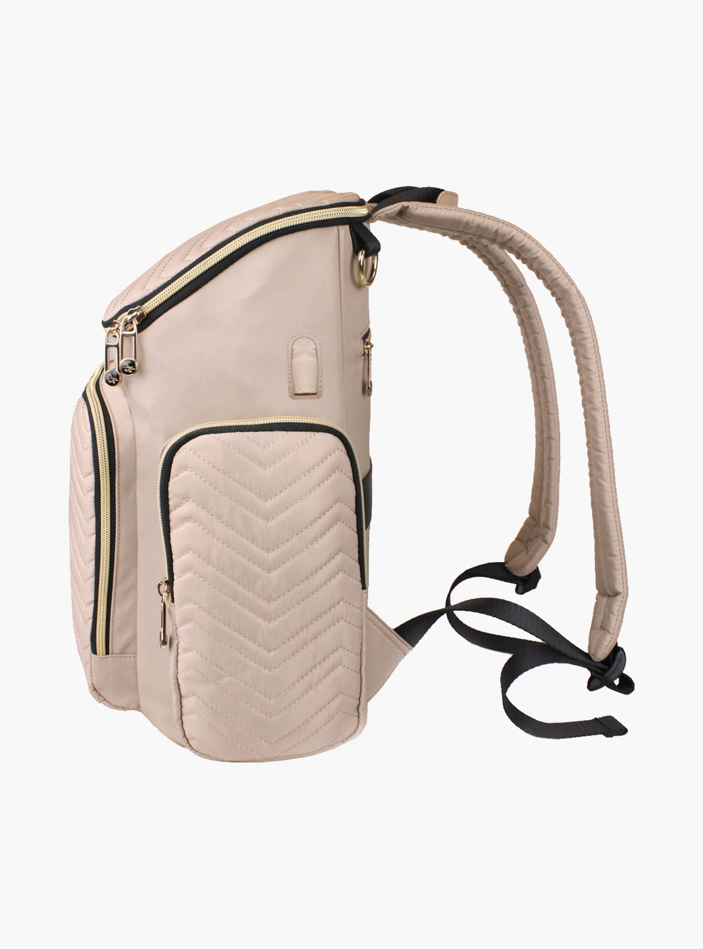 Little Story Georgia Diaper Bag With Changing Pad & Stroller Hooks, Ivory-baby-gear-diaperbags-image-2