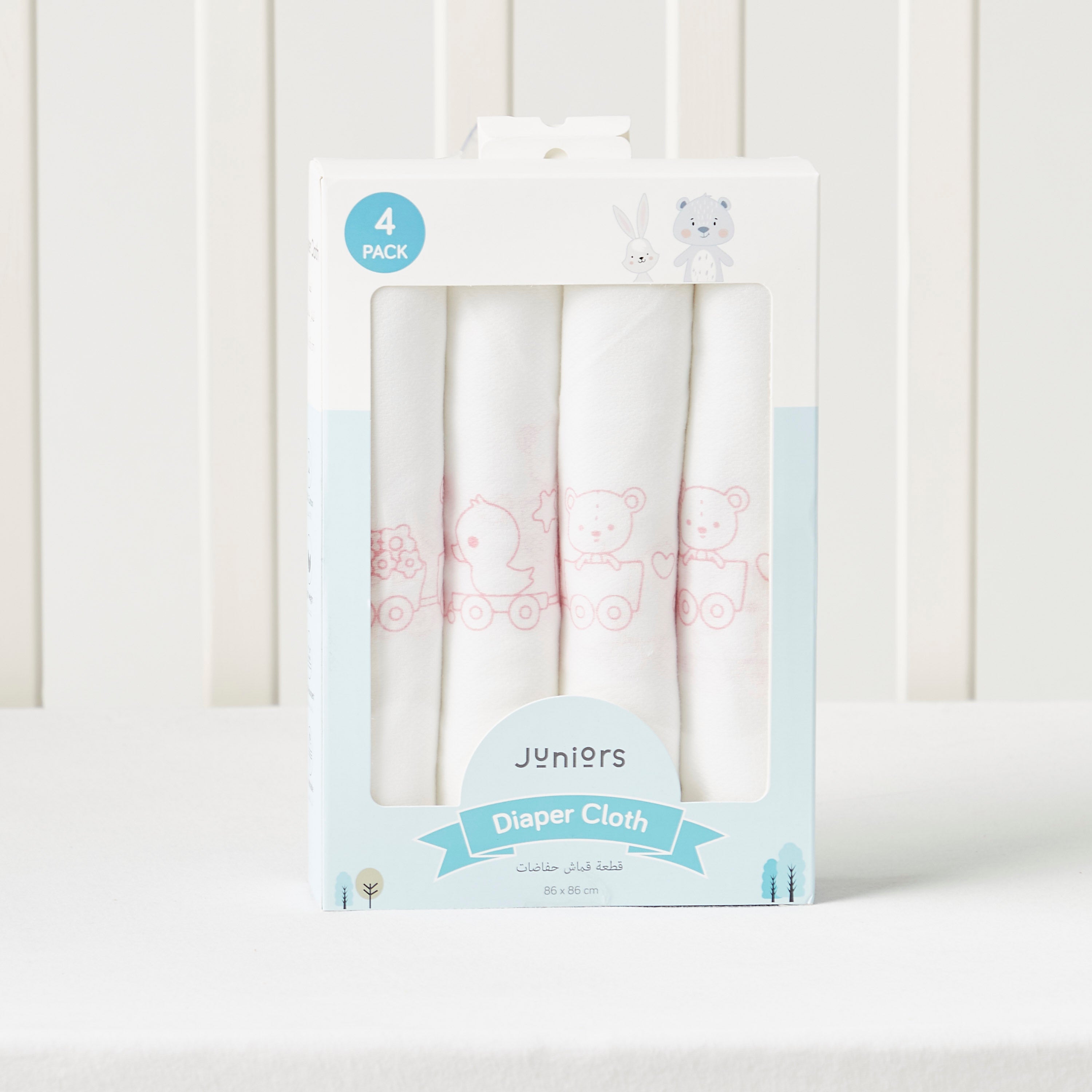 Juniors 4-Piece Printed Swaddle Wrap Set - 86x86 cm