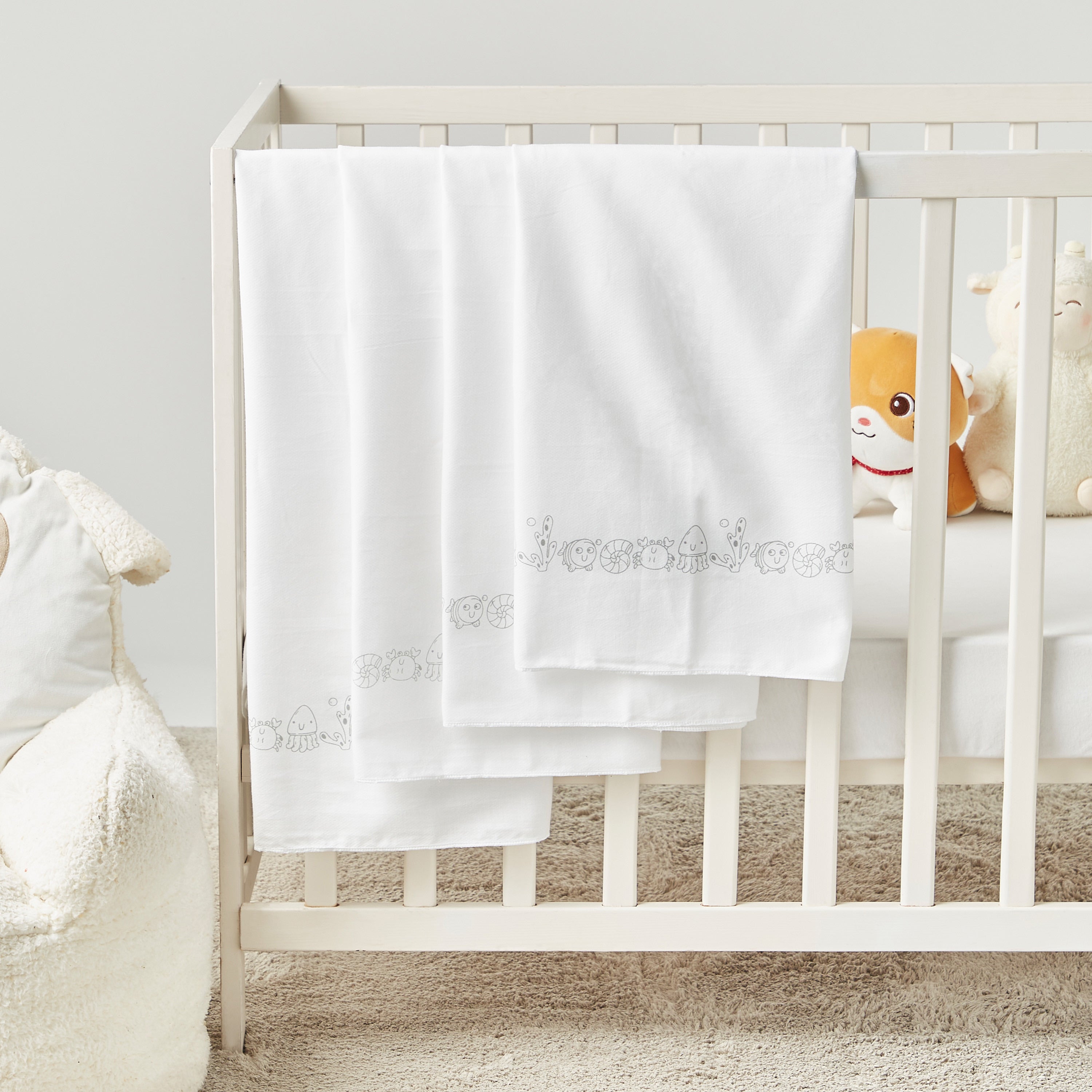 Juniors 4-Piece Printed Swaddle Wrap Set - 86x86 cm - HomeBabyNurseryBlankets & SwaddlesSwaddles & Sleeping Bags