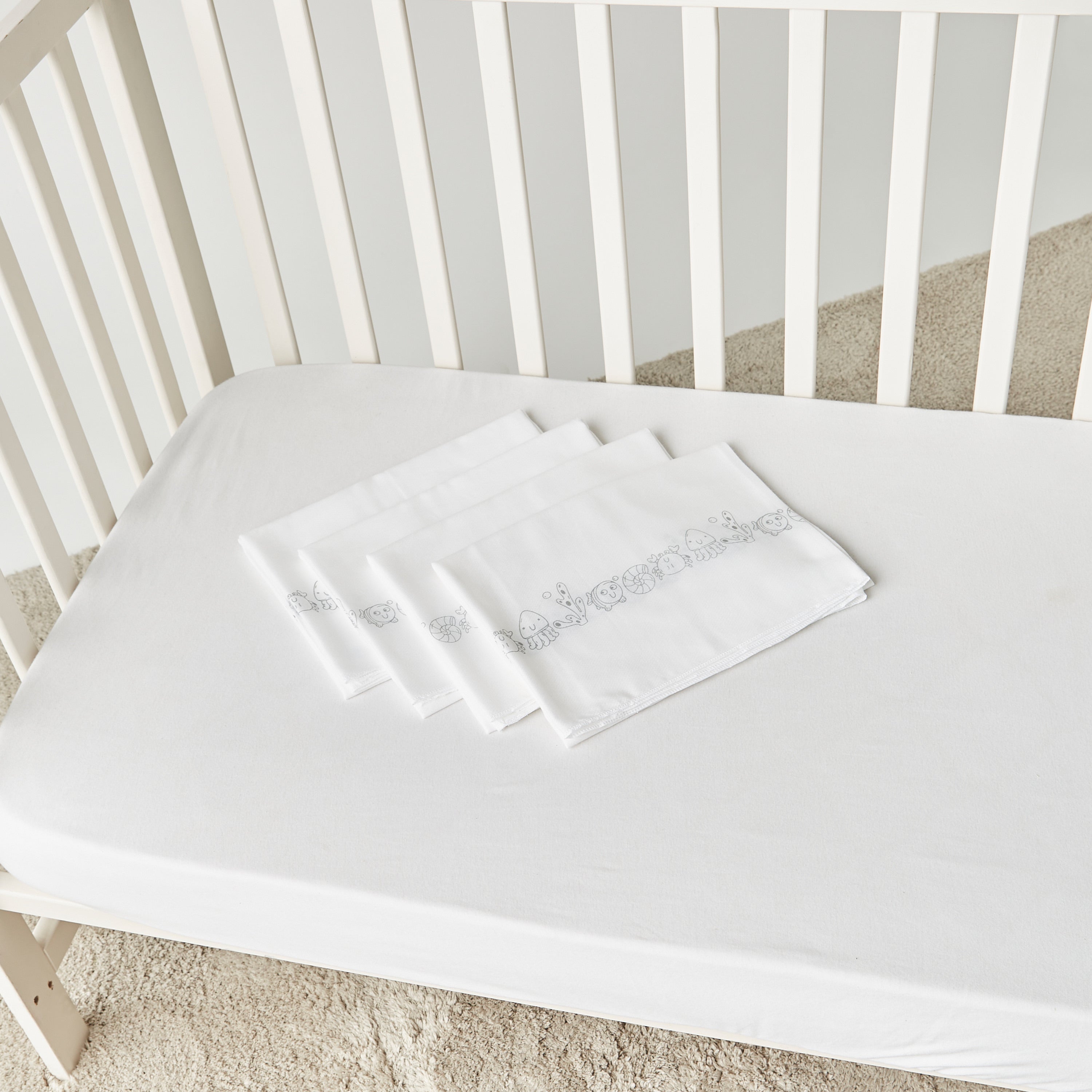 Juniors 4-Piece Printed Swaddle Wrap Set - 86x86 cm