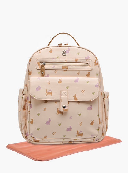 Giggles Printed Diaper Backpack with Adjustable Straps and Zip Closure-baby-gear-diaperbags-image-1