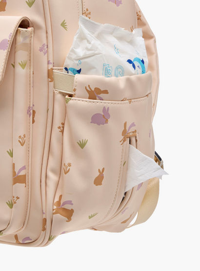 Giggles Printed Diaper Backpack with Adjustable Straps and Zip Closure-baby-gear-diaperbags-image-12
