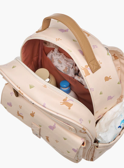 Giggles Printed Diaper Backpack with Adjustable Straps and Zip Closure-baby-gear-diaperbags-image-16