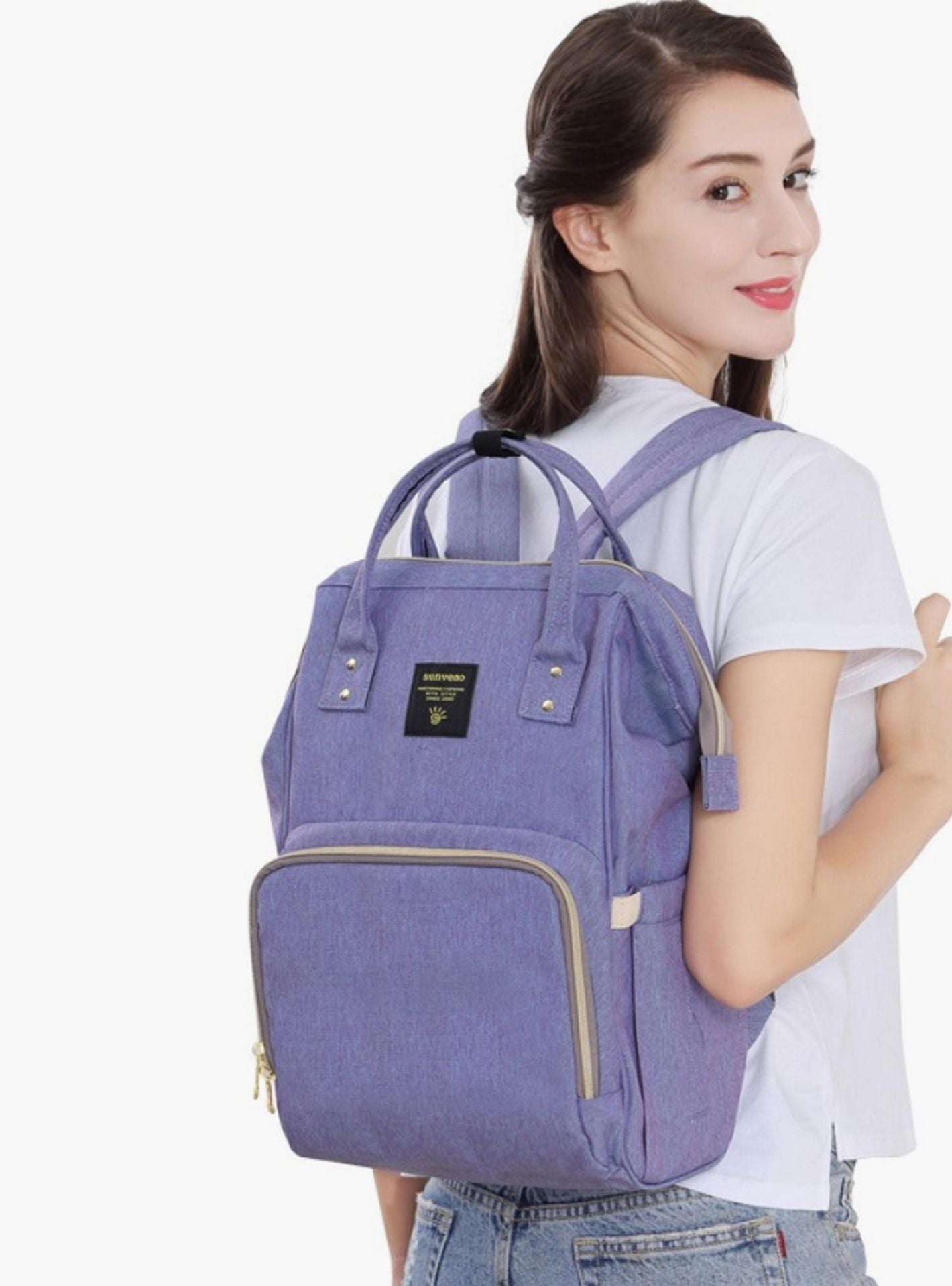 Sunveno Multifunction Diaper Backpack, Blue/Purple-baby-gear-diaperbags-image-5