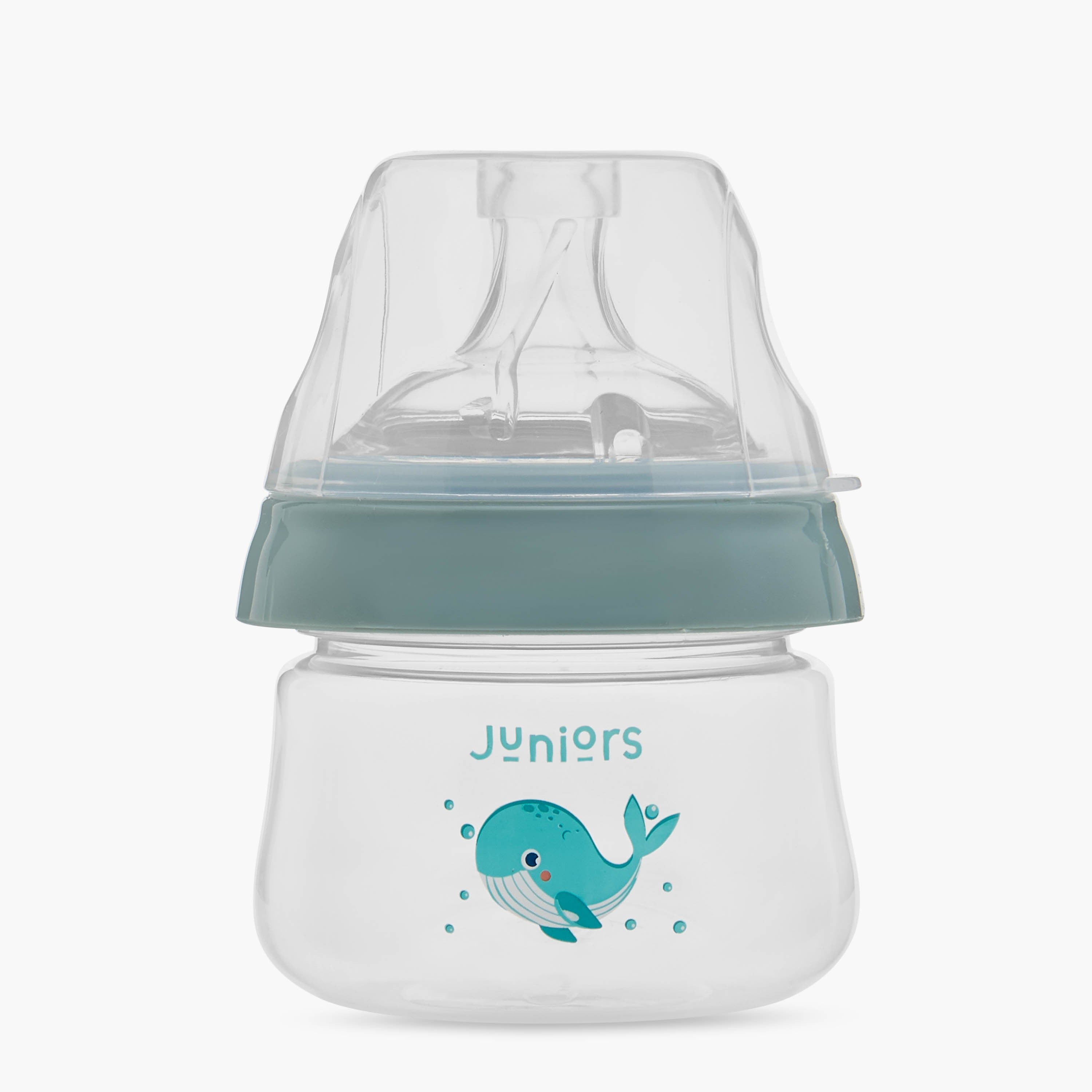 Juniors Just Like Nature 90 ml Feeding Bottle with Anti-Colic Teat - Grey - HomeBabyFeedingFeeding BottlesBottles & Teats