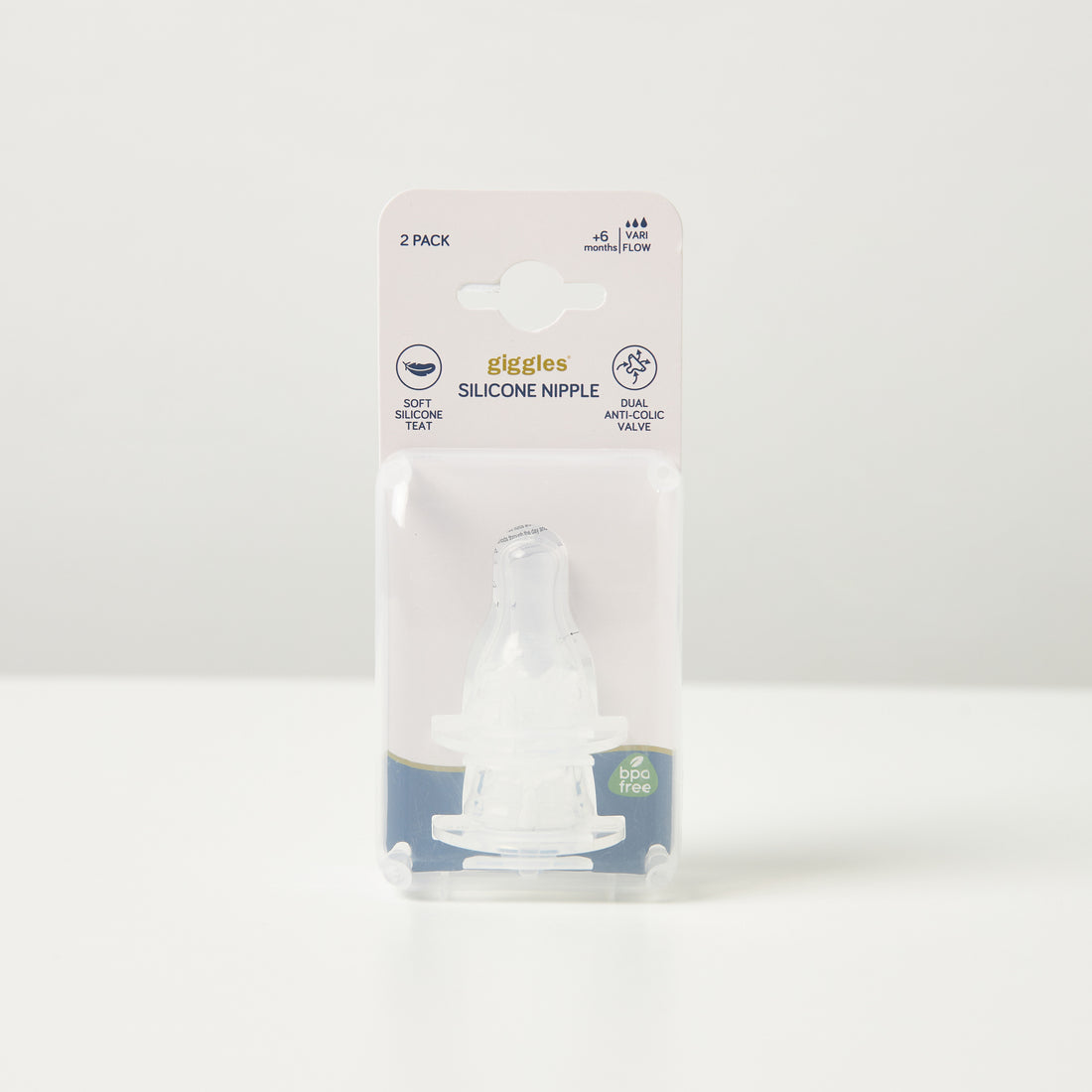 Giggles Vari Flow Silicone Teat - Set of 2 - HomeBabyFeedingFeeding BottlesBottles & Teats