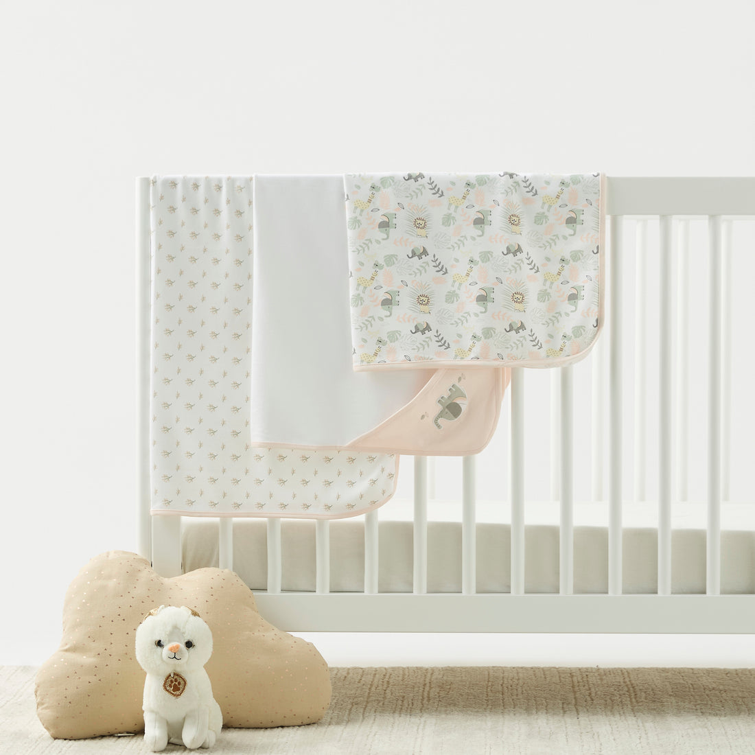 Juniors Printed Receiving Blanket with Hood - Set of 3 - HomeBabyNurseryBlankets & SwaddlesReceiving Blankets