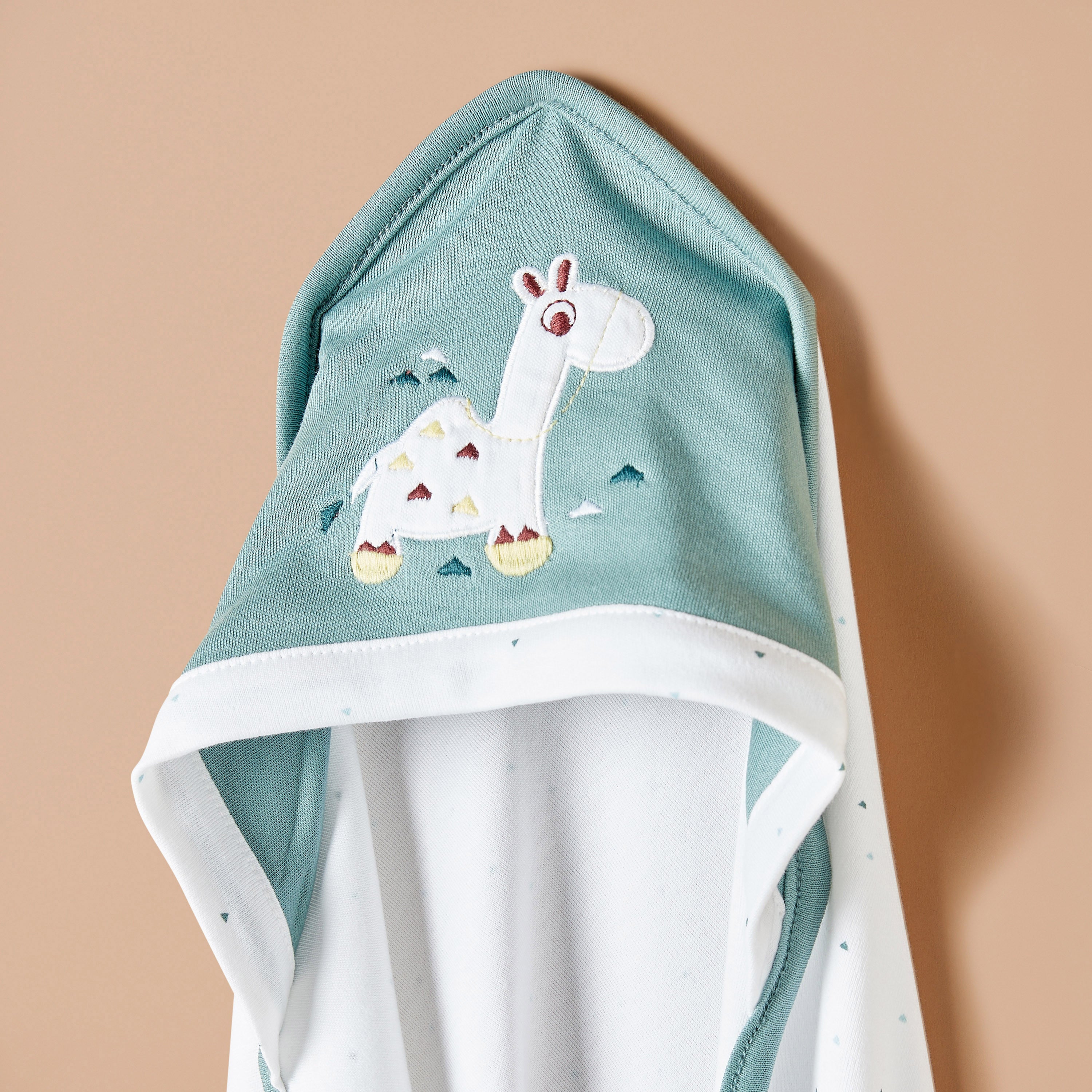 Juniors Camel Applique Receiving Blanket with Hood - 80x80 cm