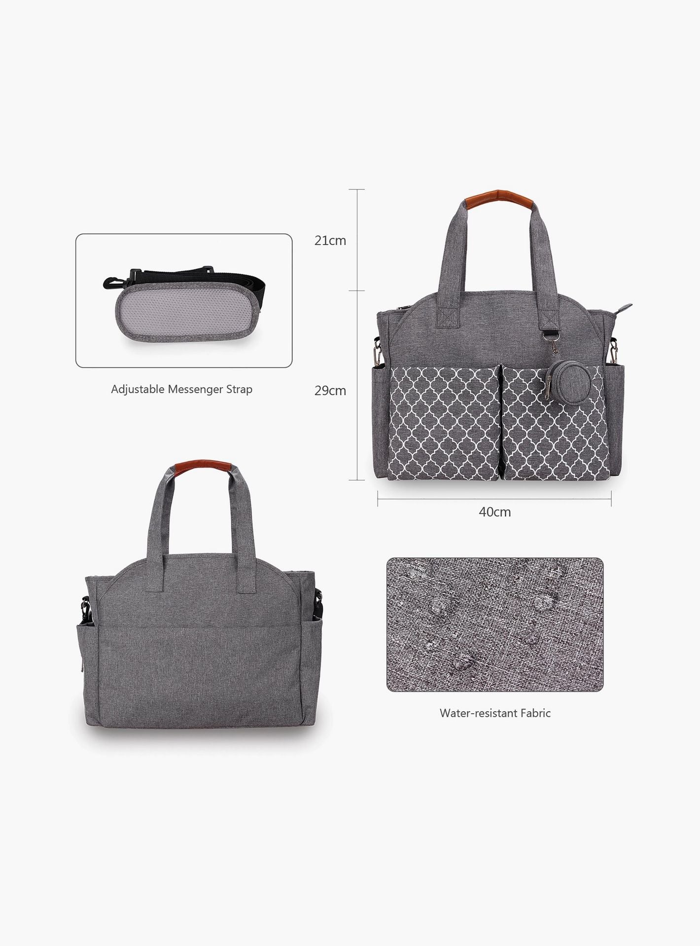 Little Story Signature Diaper Bag, Grey-baby-gear-diaperbags-image-5