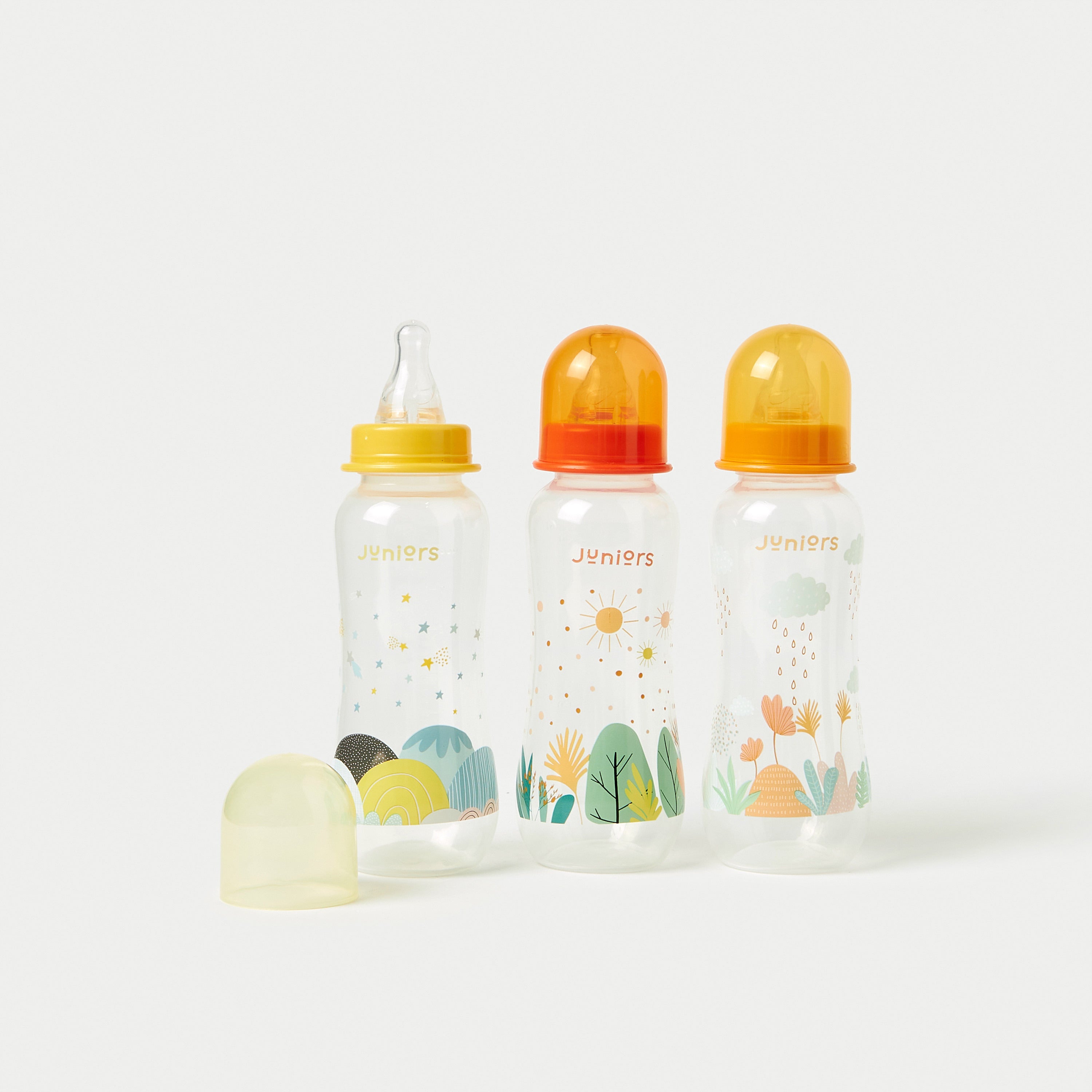 Juniors 3-Piece Space Print Feeding Bottle Set - 250 ml