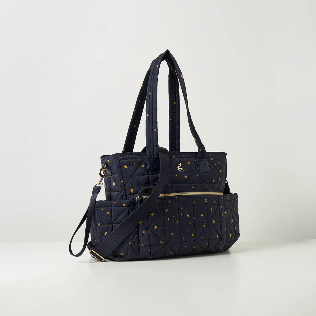 Giggles All-Over Star Print Quilted Diaper Shoulder Bag