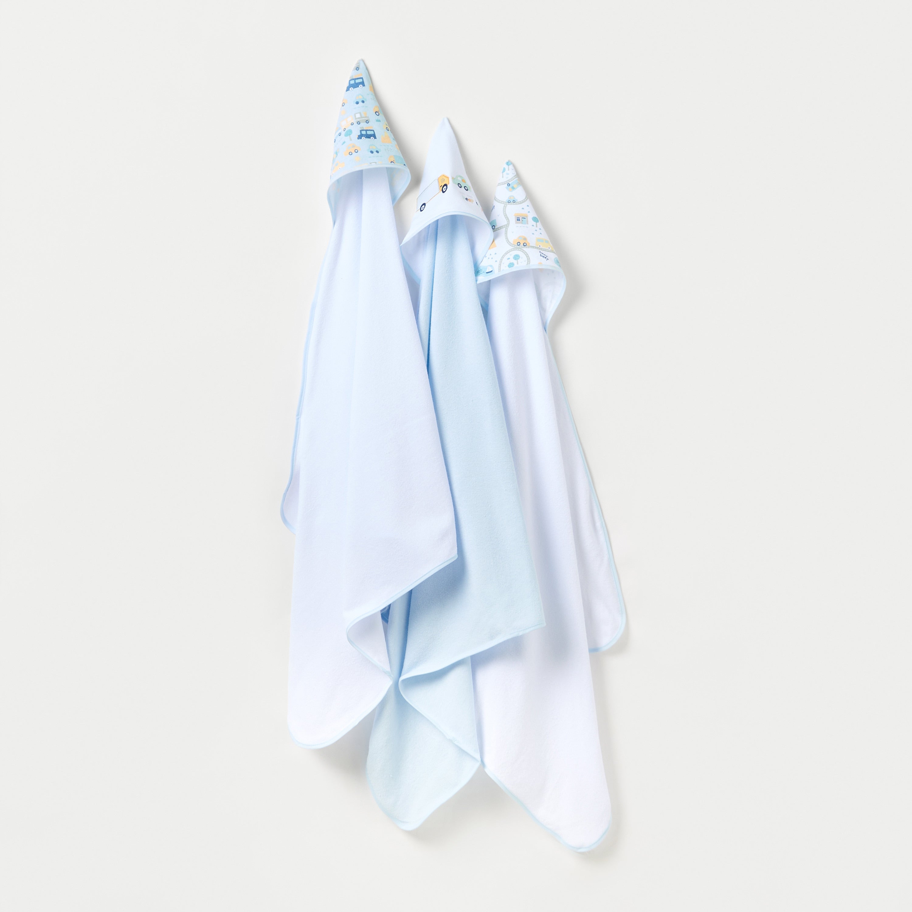 Juniors 3-Piece Car Print Hooded Towel Set - 76x76 cm - HomeBabyBath & CareTowels