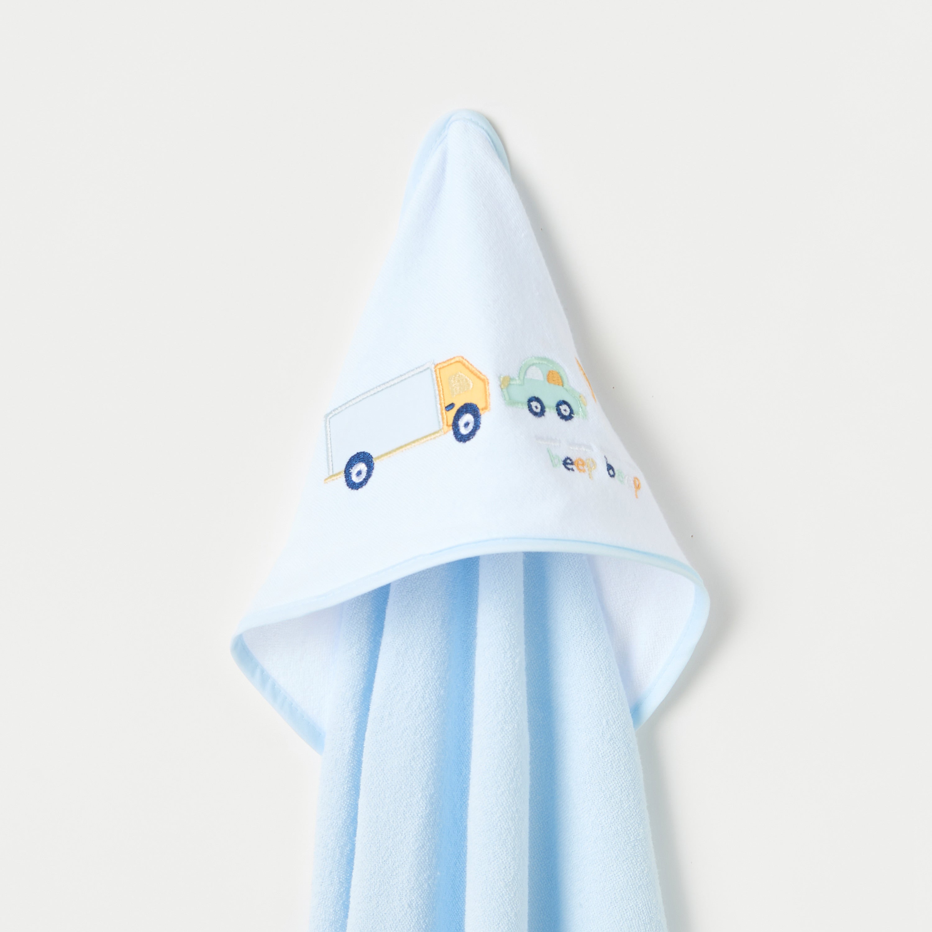 Juniors 3-Piece Car Print Hooded Towel Set - 76x76 cm