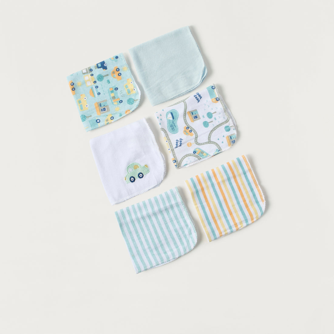 Juniors 6-Piece Assorted Wash Cloth Set - 25x25 cm - HomeBabyBath & CareTowels