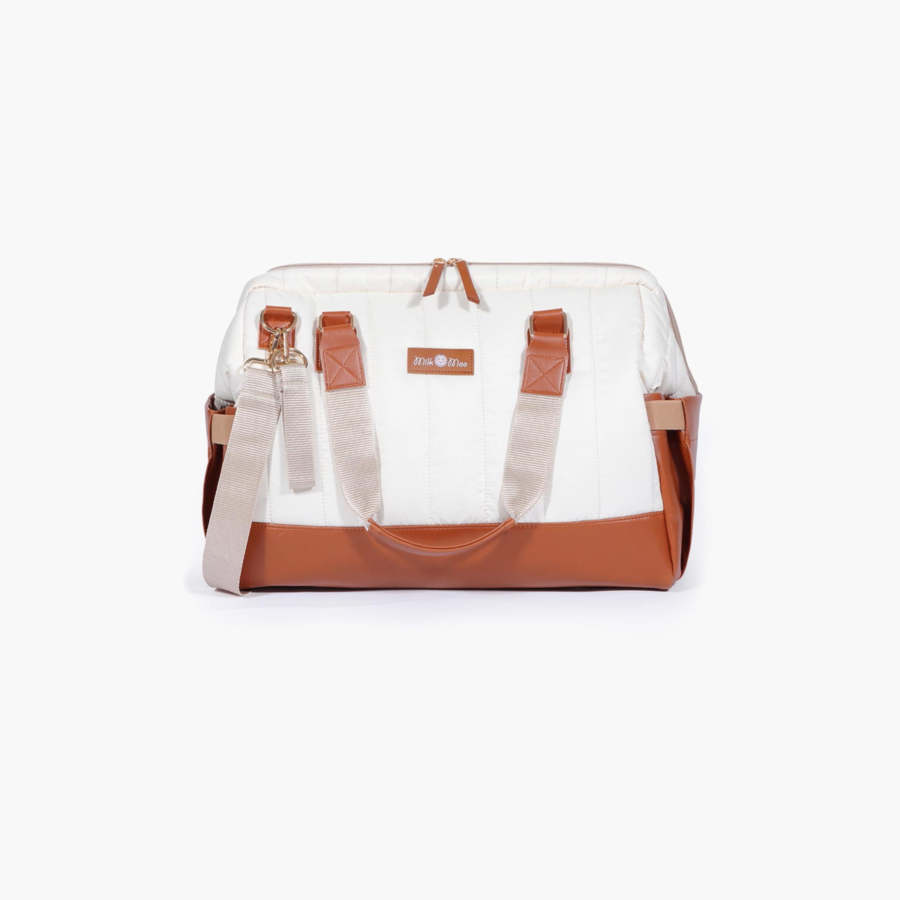 Milk&Moo Quilted Diaper Bag, Brown/Beige