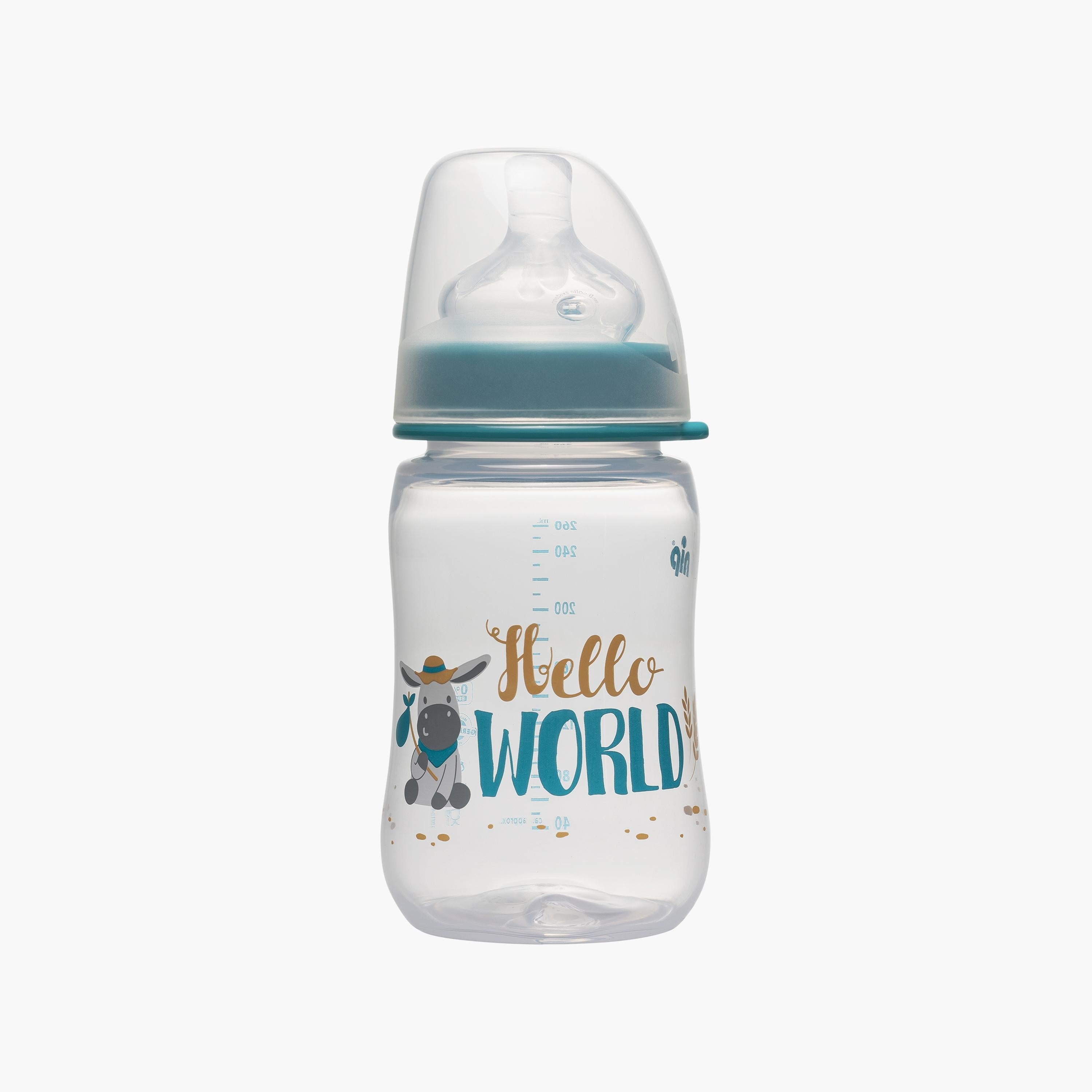 Nip Wide Neck PP Bottle, Blue - 260 ML - HomeBabyFeedingFeeding BottlesBottles & Teats