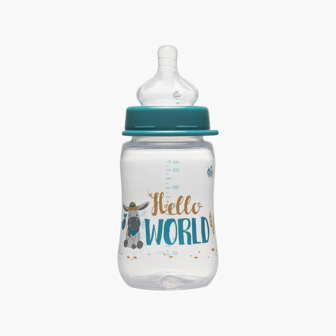 Nip Wide Neck PP Bottle, Blue - 260 ML