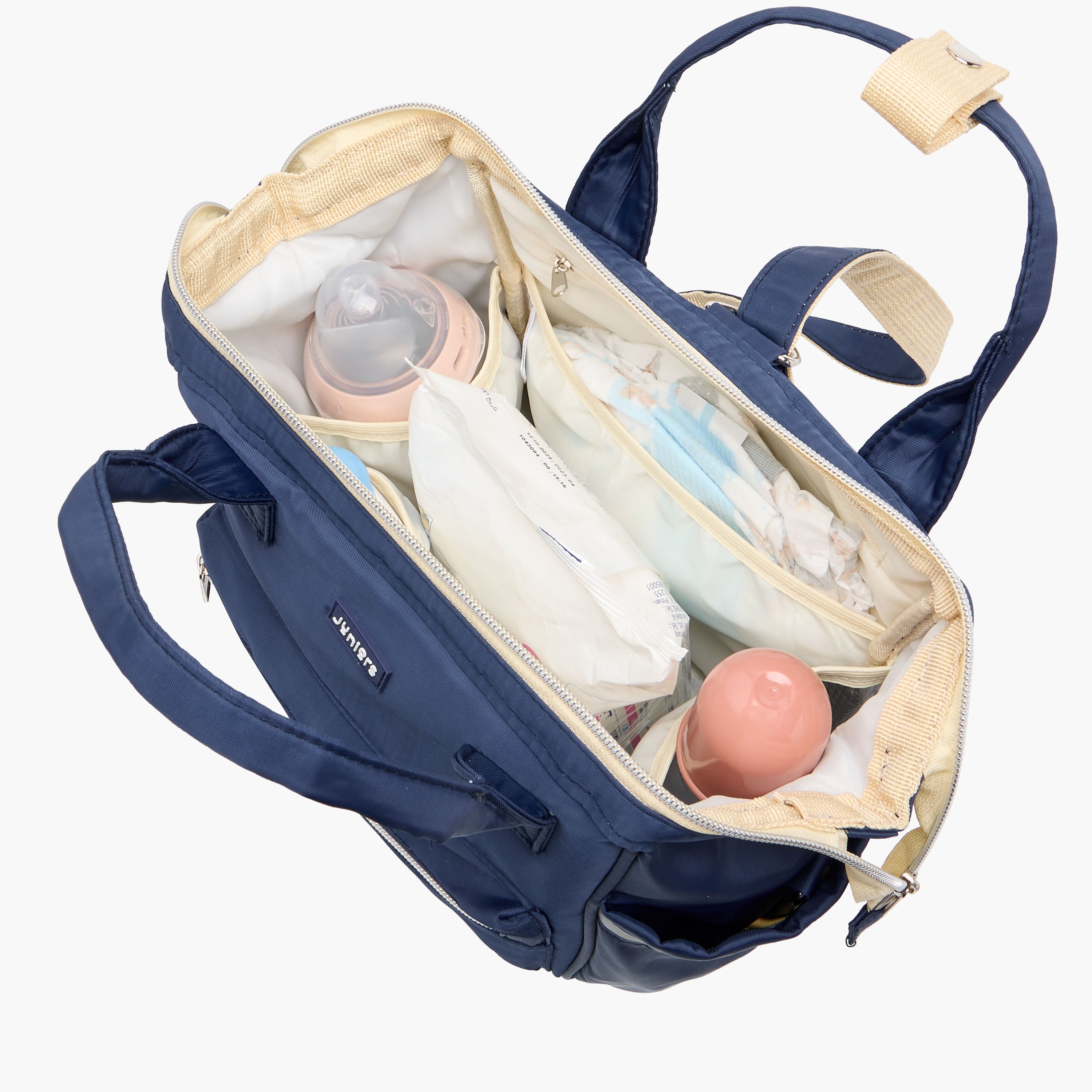 Juniors Solid Diaper Bag with Double Handle and Zip Closure