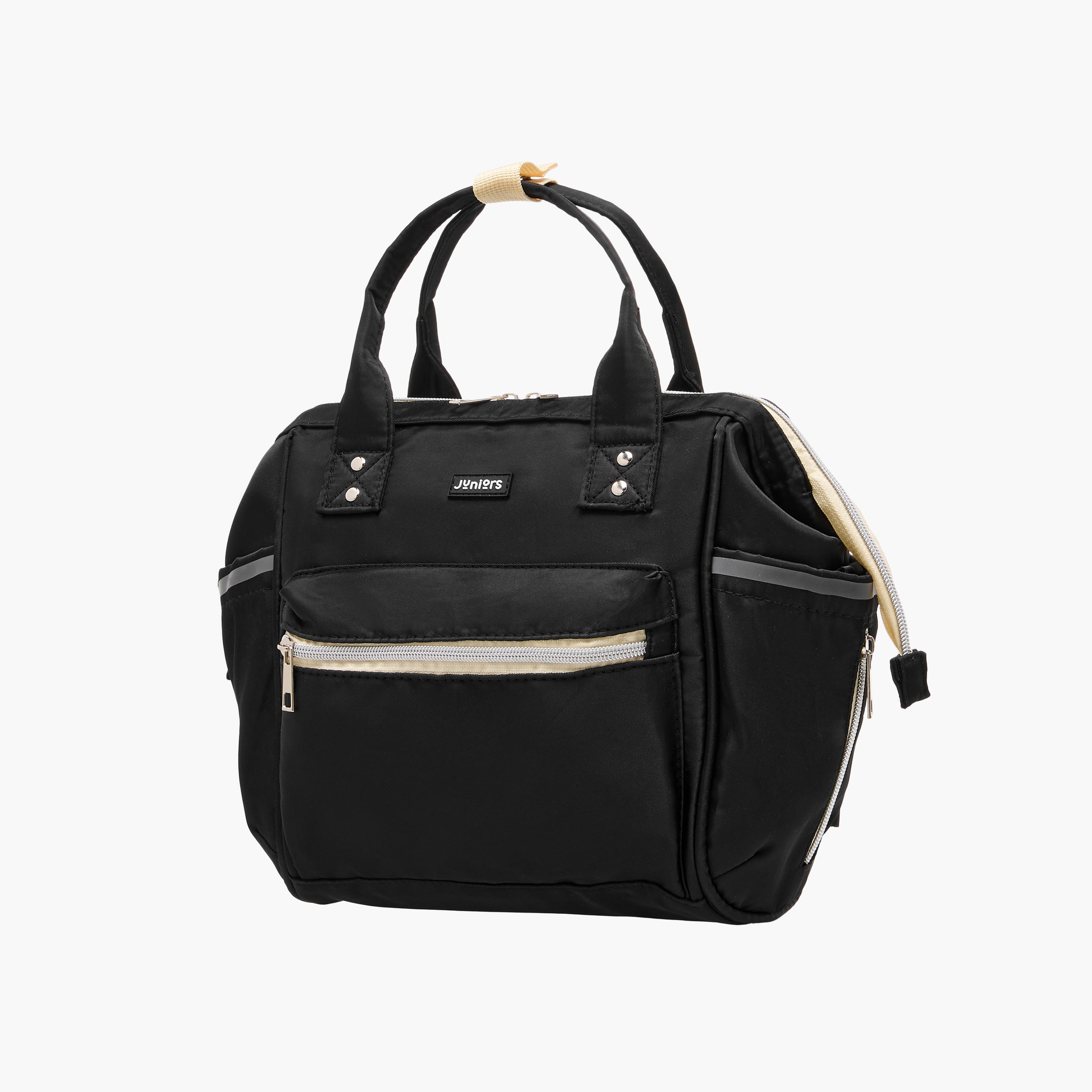 Juniors Logo Detail Diaper Bag with Double Handles and Zip Closure