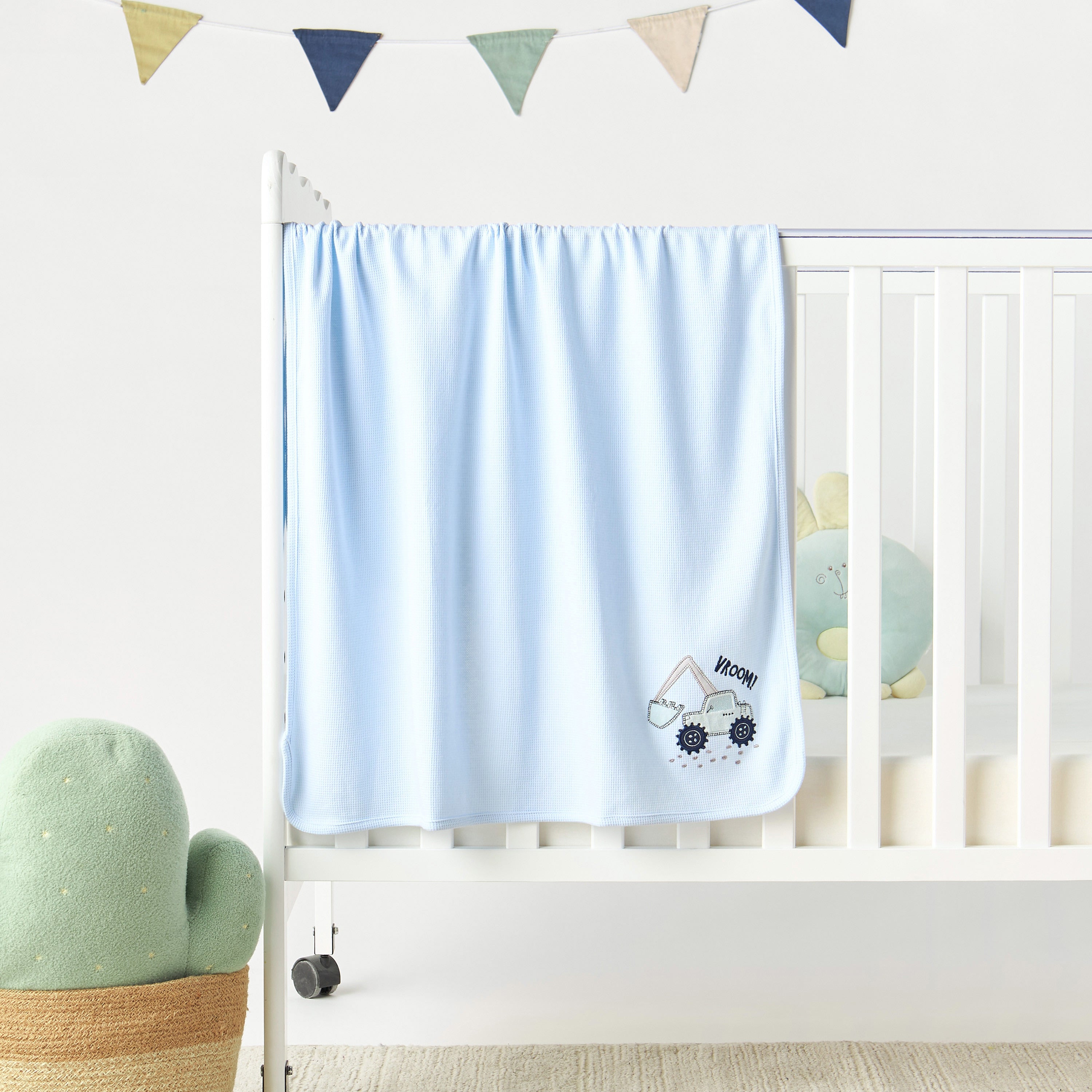 Juniors Construction Vehicle Applique Receiving Blanket - 76x102 cm - HomeBabyNurseryBlankets & SwaddlesReceiving Blankets