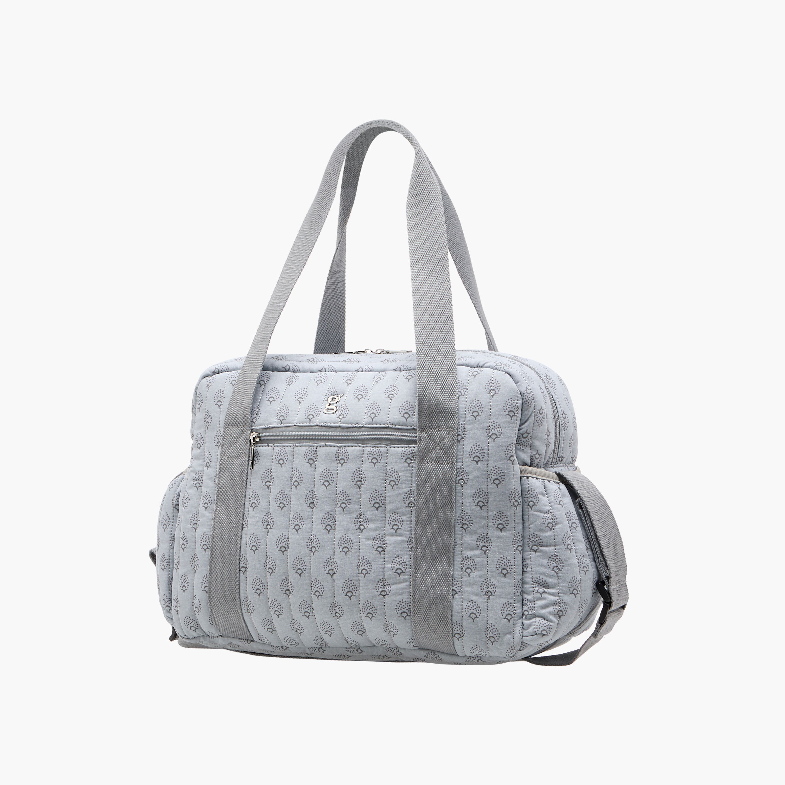 Giggles Quilted Diaper Bag with Double Handle and Zip Closure