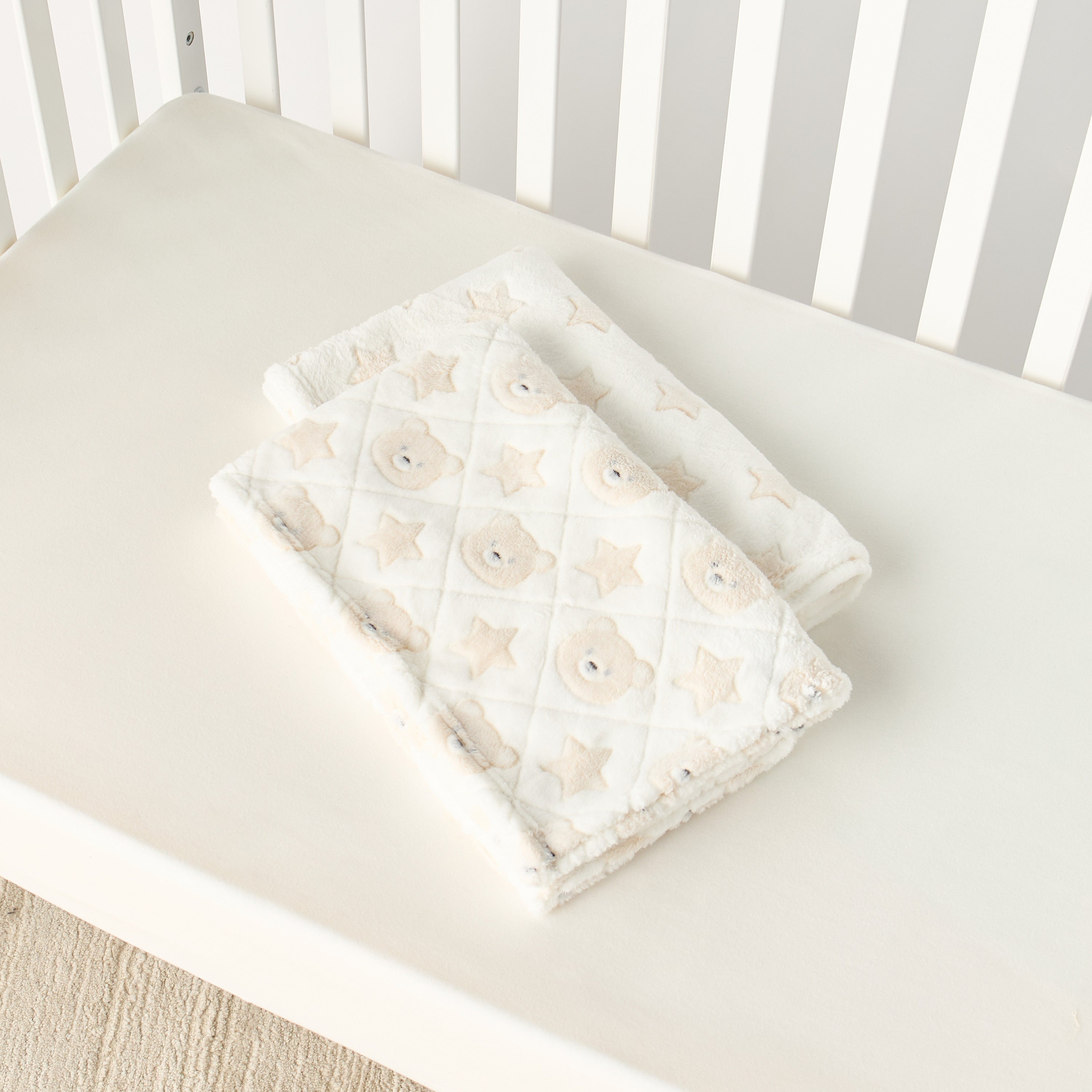 Juniors Applique Detail Coral Fleece Raschel Blanket - 76x102 cm