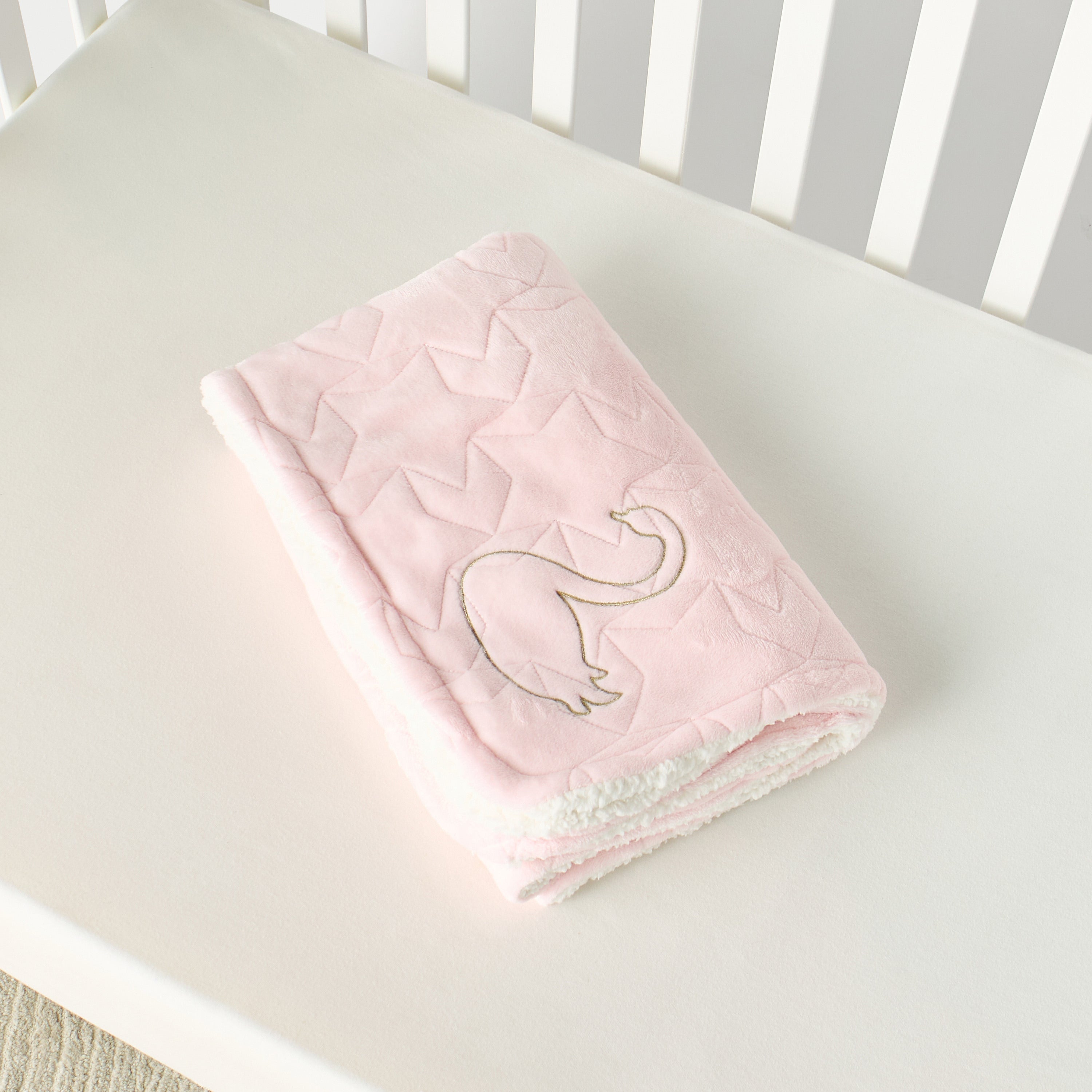 Juniors Swan Embroidered Raschel Blanket - 76x102 cm