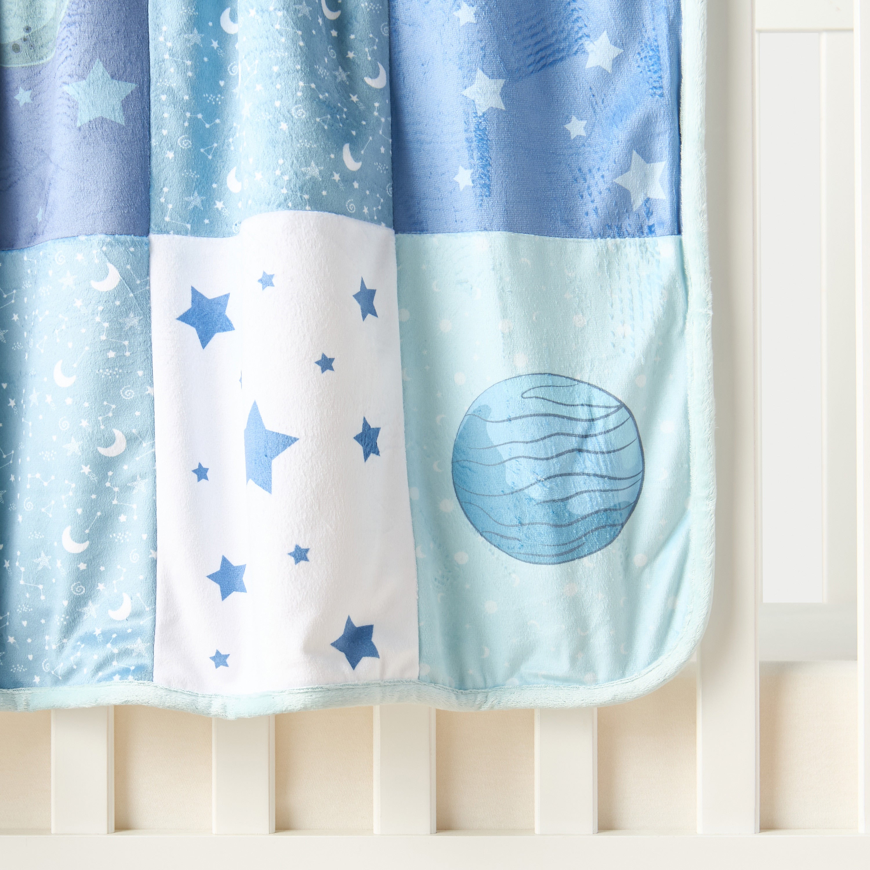 Juniors Space Print Sherpa Raschel Blanket - 76x102 cm