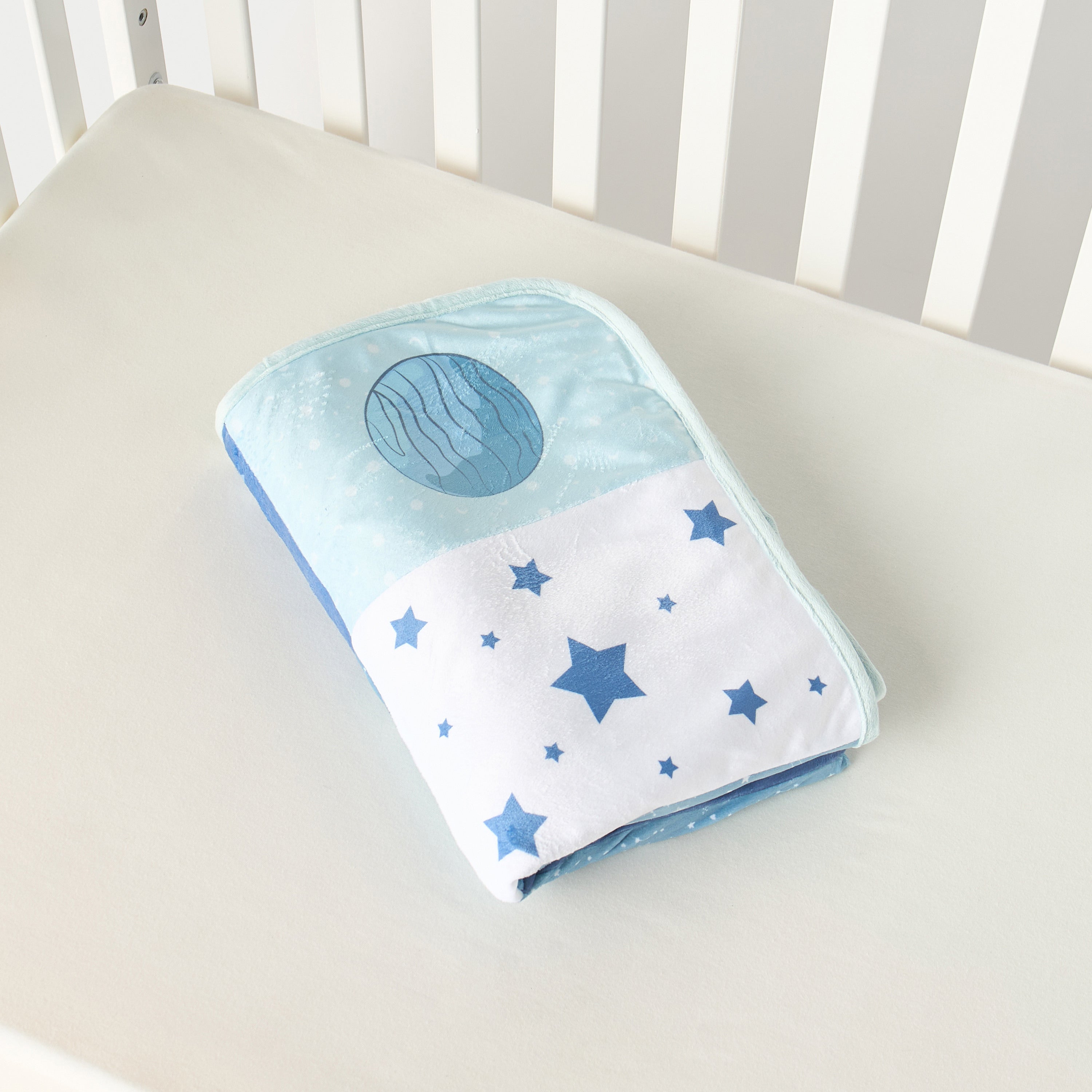 Juniors Space Print Sherpa Raschel Blanket - 76x102 cm