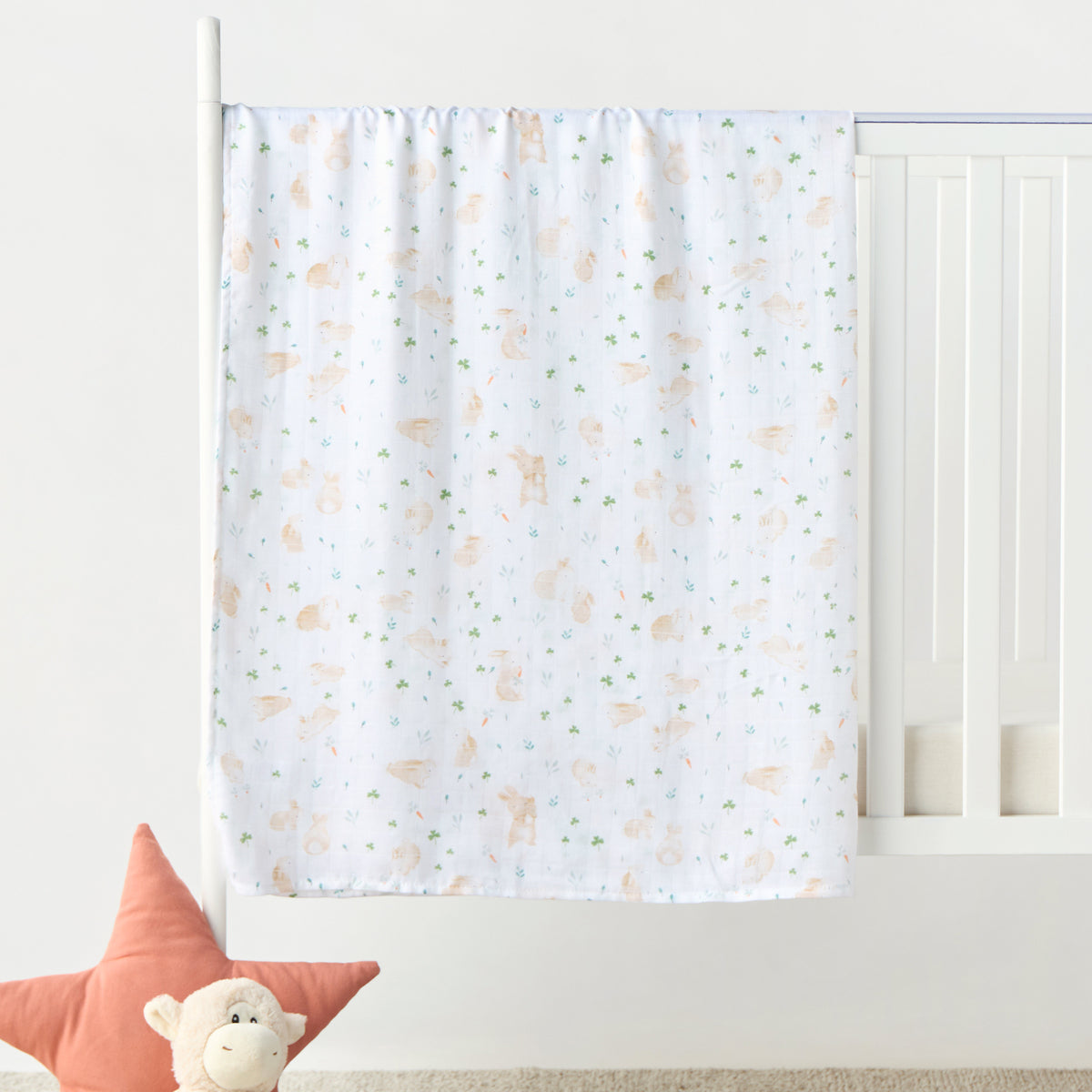 Giggles Floral Print Bamboo Muslin Swaddle Blanket - 120x120 cms