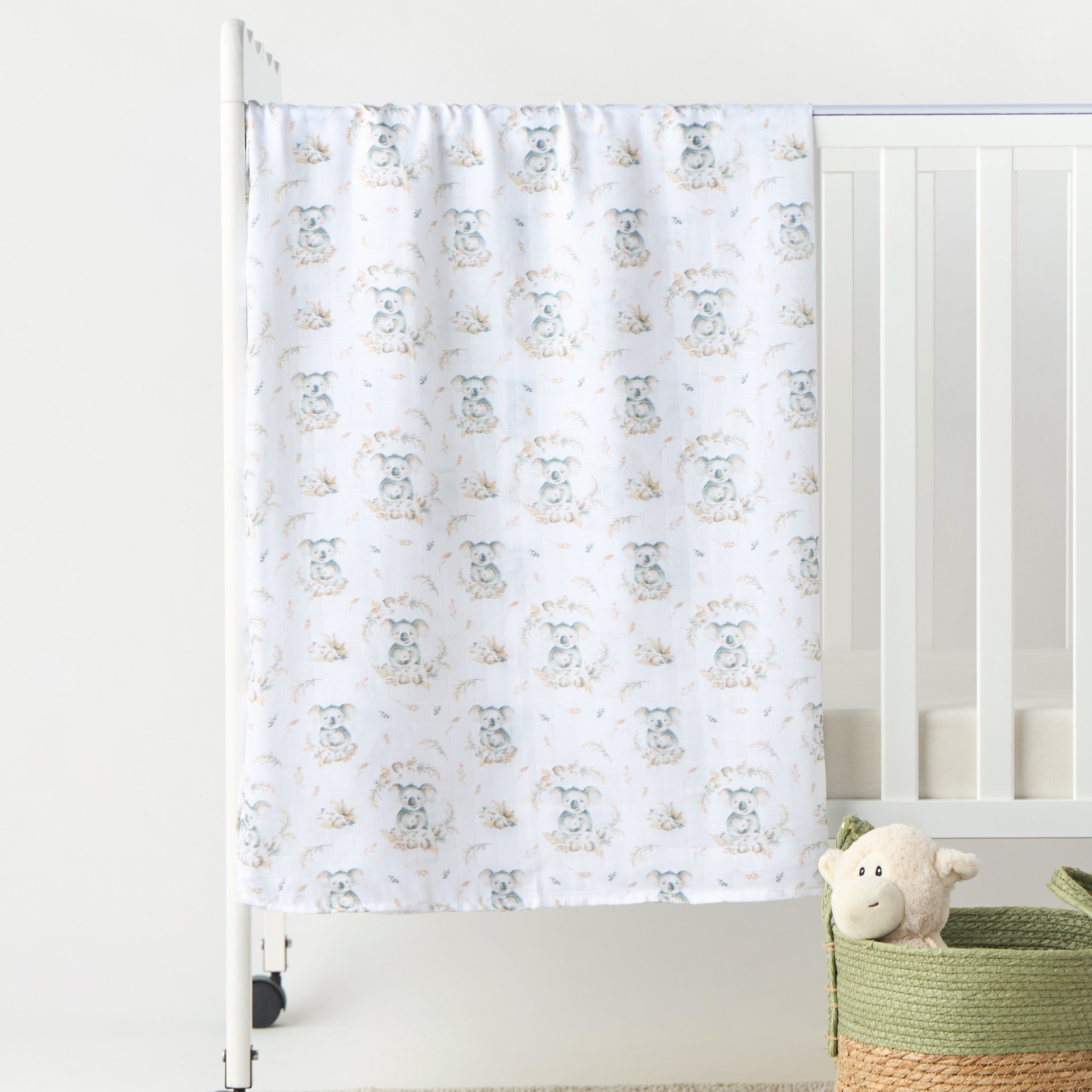 Giggles Koala Print Swaddle Blanket - 120x120 cm - HomeBabyNurseryBlankets & SwaddlesSwaddles & Sleeping Bags