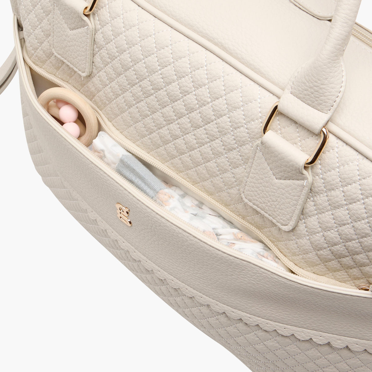 Giggles Quilted Diaper Bag with Zip Closure and Double Handle
