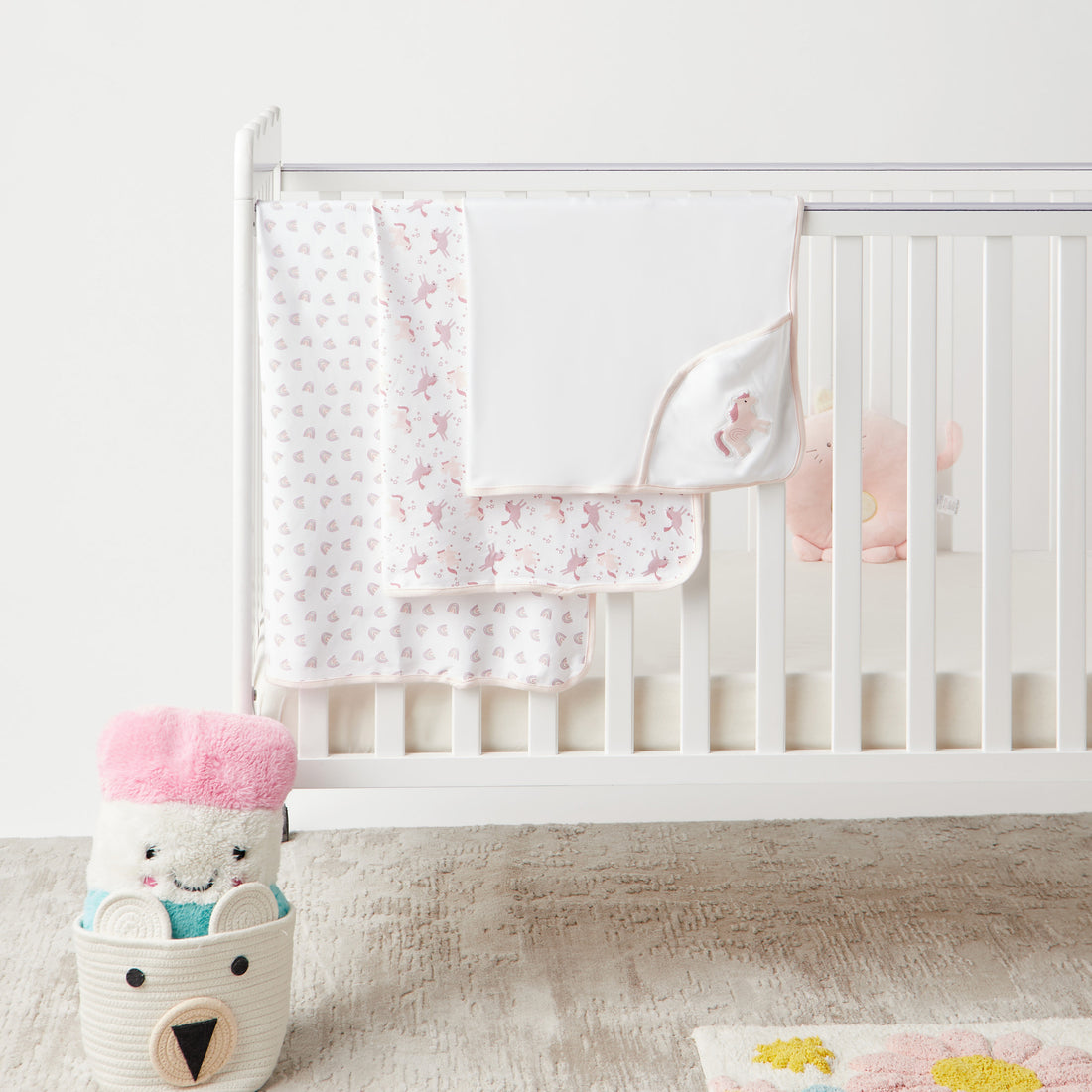 Giggles 3-Piece Printed Receiving Blanket Set - 80x80 cm - HomeBabyNurseryBlankets & SwaddlesReceiving Blankets