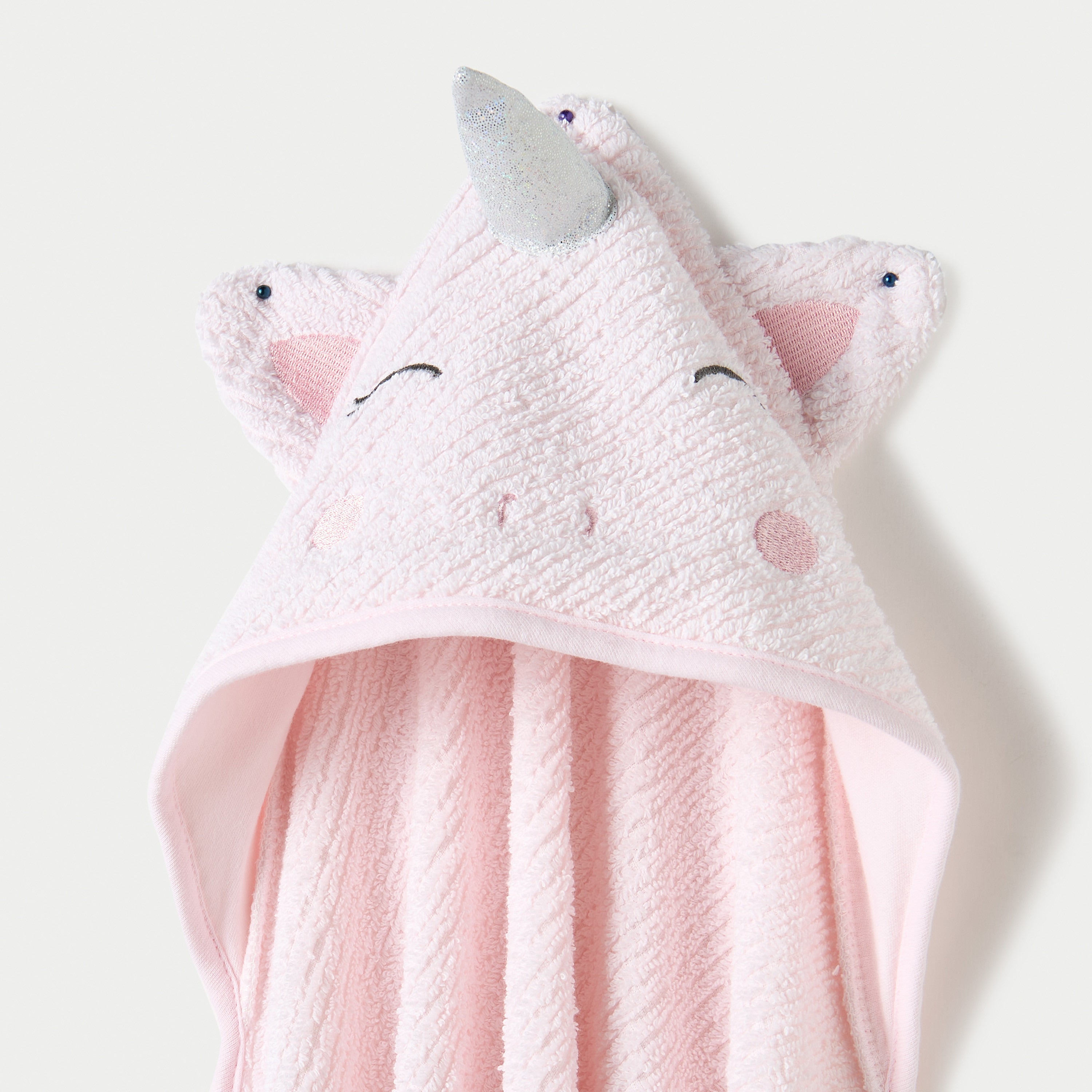 Juniors Unicorn Applique Hooded Towel - 80x80 cm