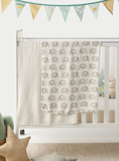 Giggles Printed Muslin Swaddle Blanket - Set of 2-baby-nursery-blanketsandswaddles-swaddlesandsleepingbags-image-1