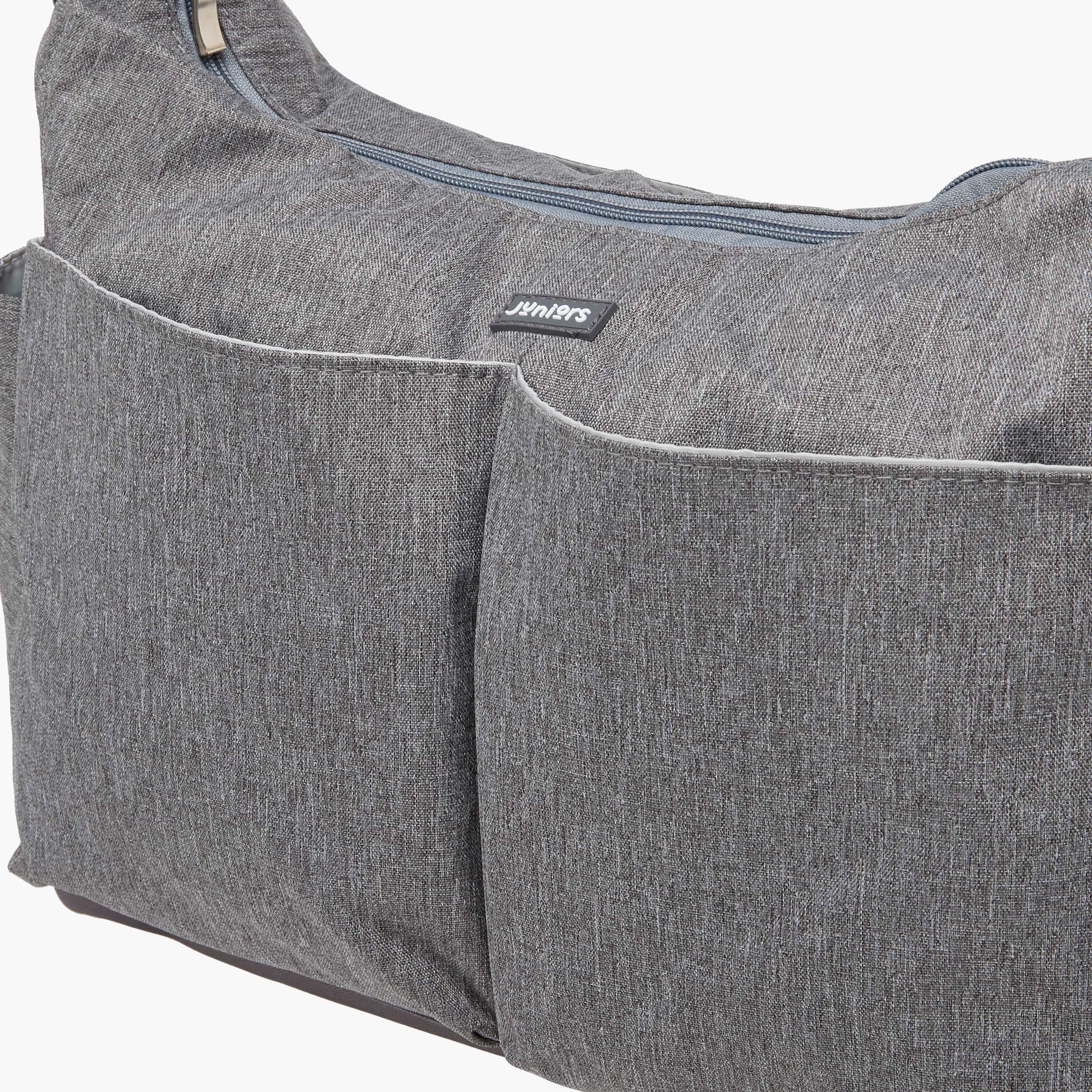 Juniors Textured Diaper Bag with Zip Closure