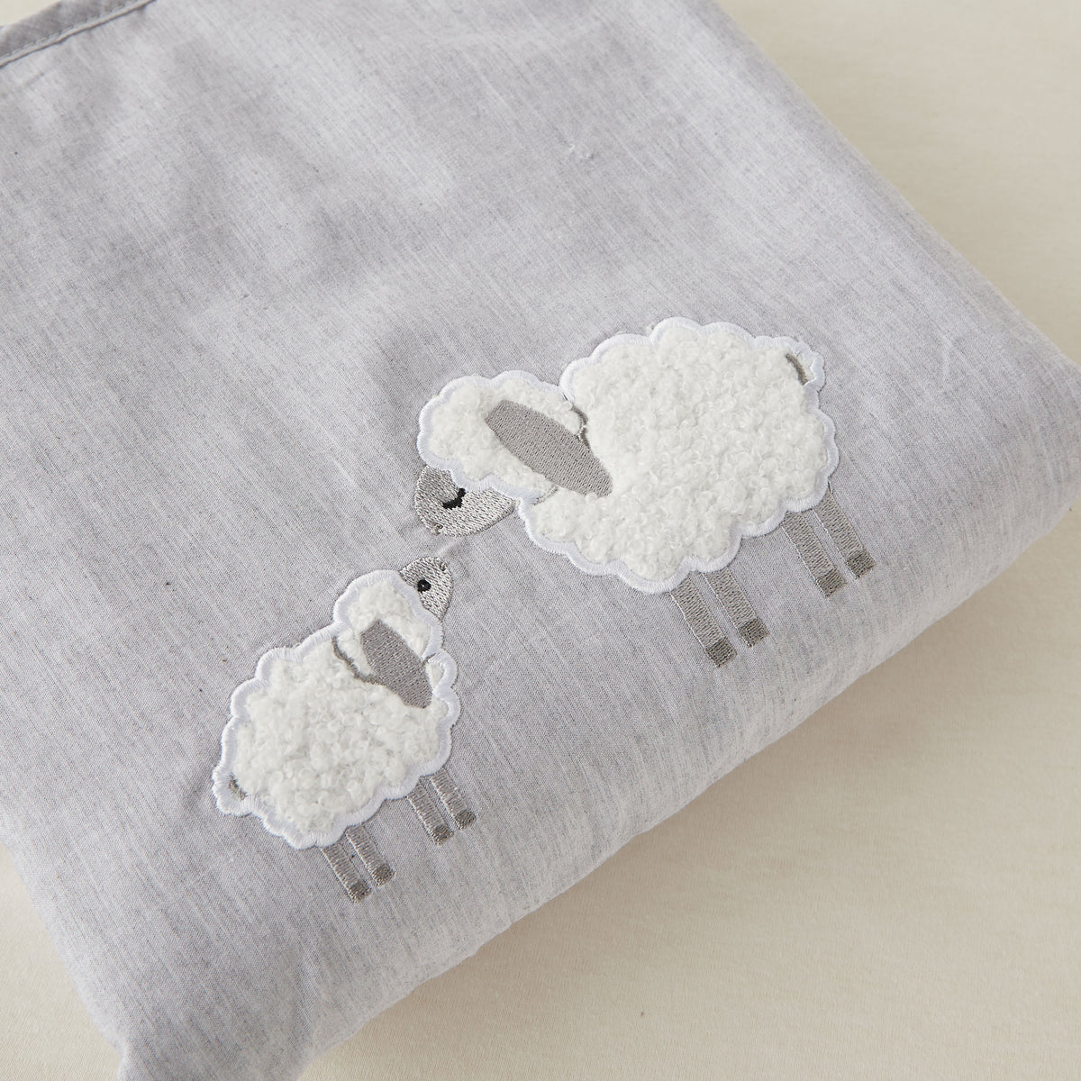 Giggles Sheep Applique Fleece Raschel Blanket
