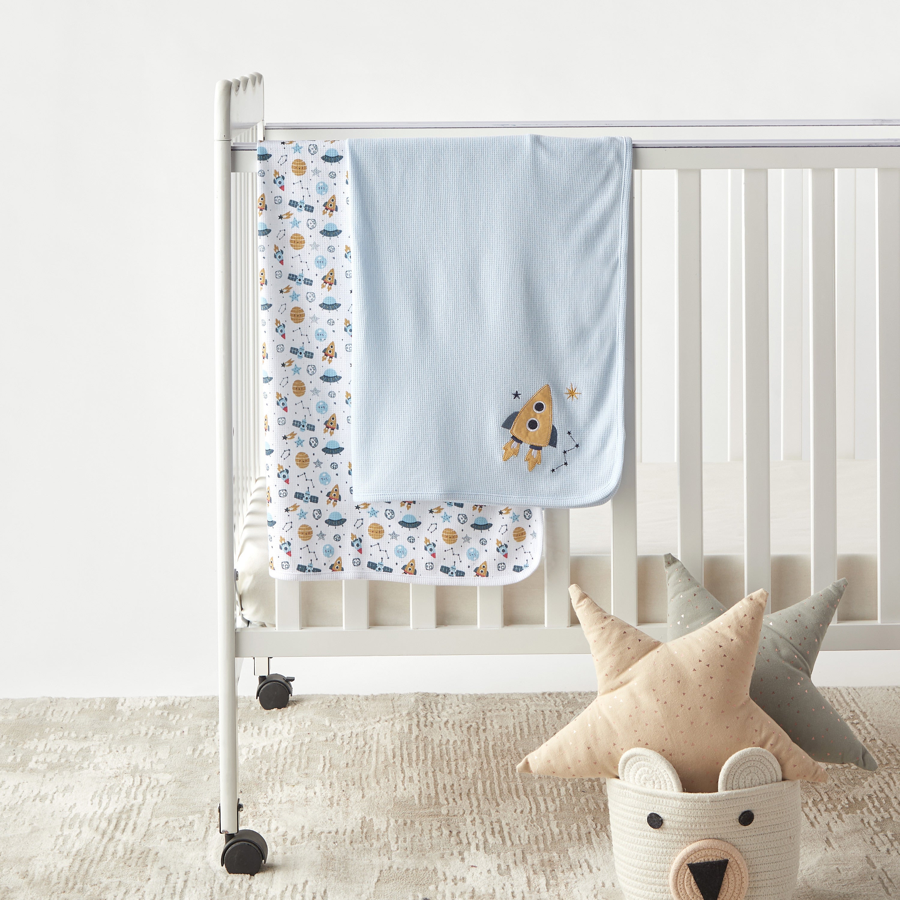 Juniors Rocket Print Receiving Blanket - Set of 2 - HomeBabyNurseryBlankets & SwaddlesReceiving Blankets