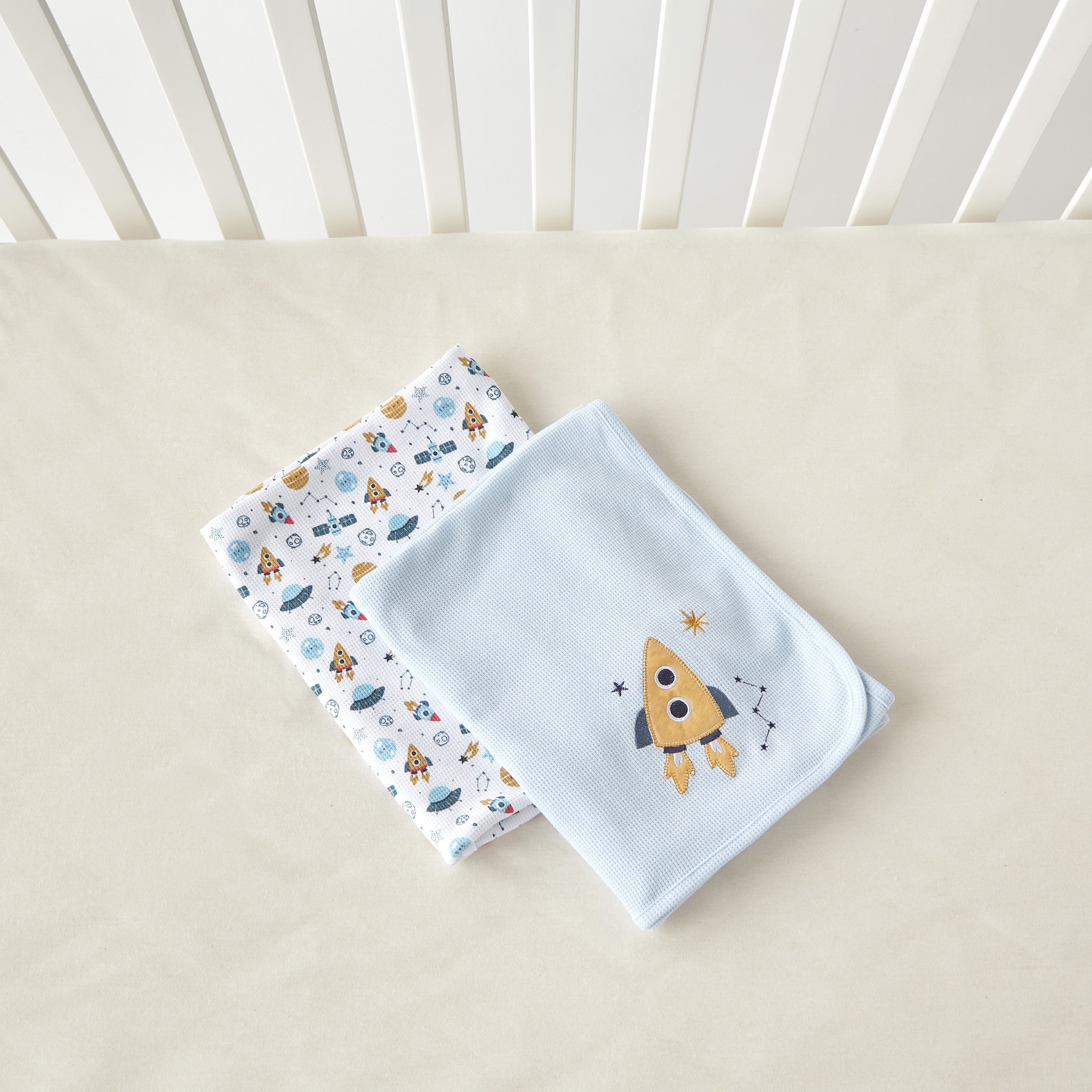 Juniors Rocket Print Receiving Blanket - Set of 2