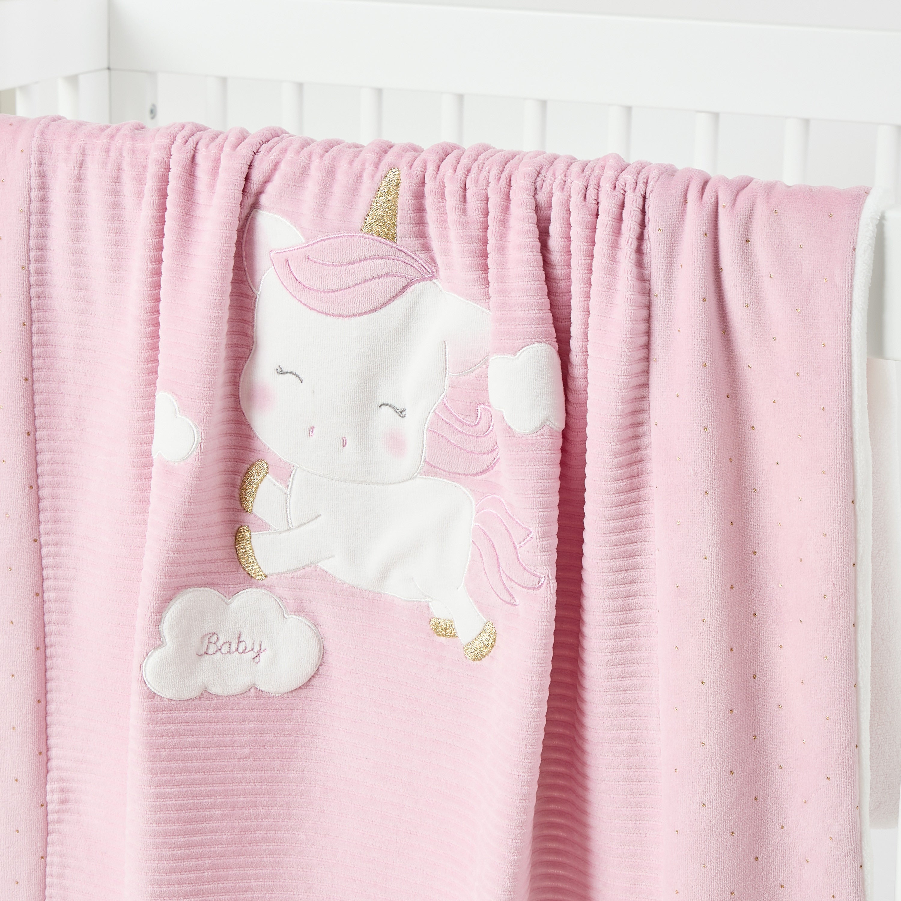 Juniors Unicorn Embroidered Blanket - 76x100 cm