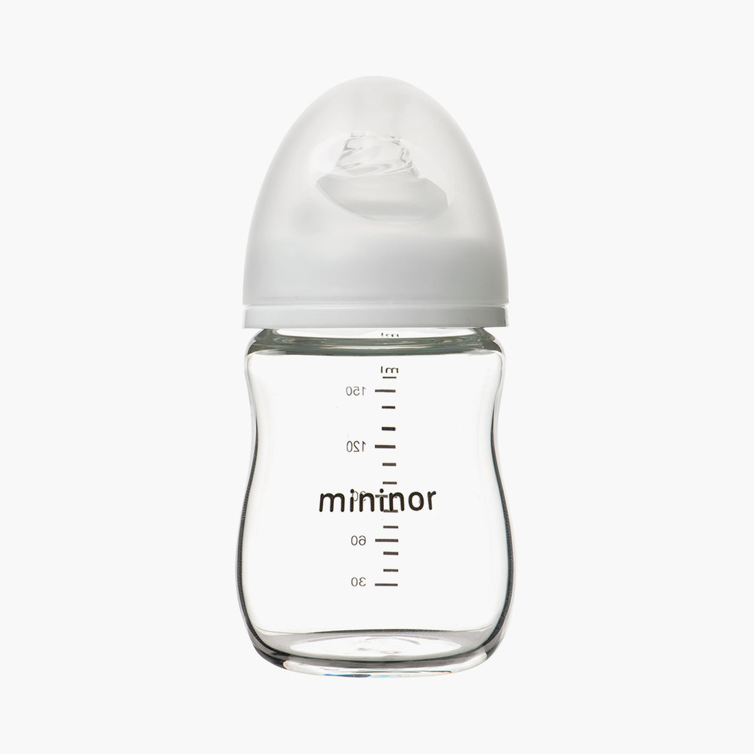 Mininor Glass Feeding Bottle with Teat - 160 ml - 0 Months - HomeBabyFeedingFeeding BottlesBottles & Teats