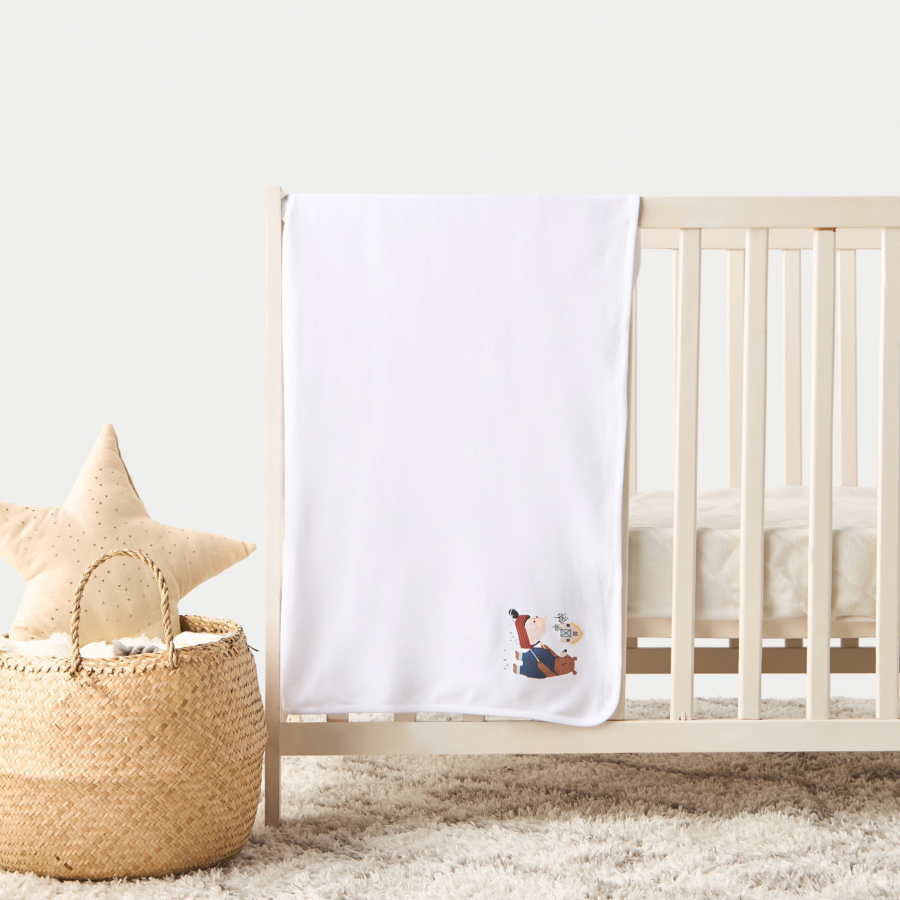 Juniors Bear Print Receiving Blanket - 80x80 cm - HomeBabyNurseryBlankets & SwaddlesReceiving Blankets