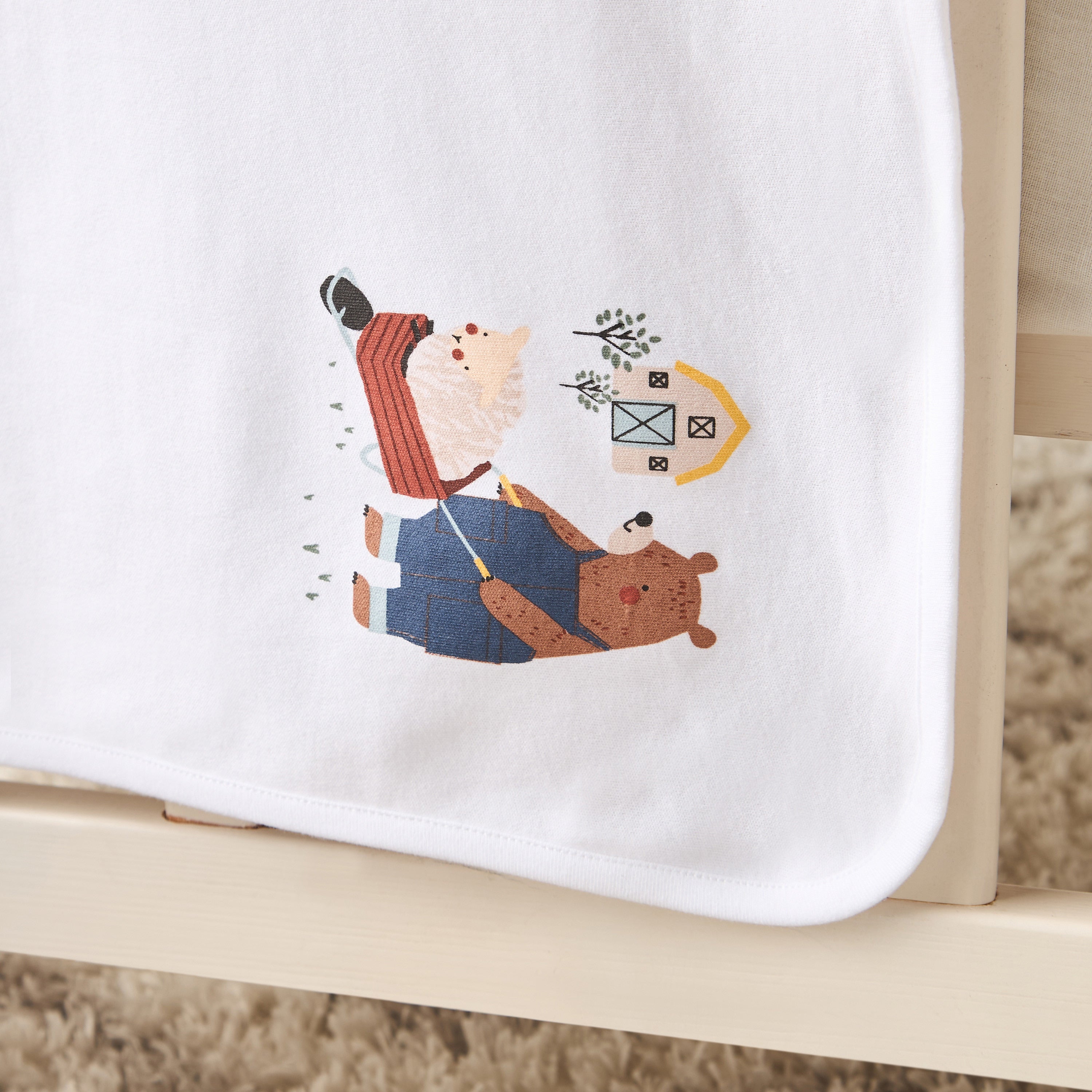 Juniors Bear Print Receiving Blanket - 80x80 cm