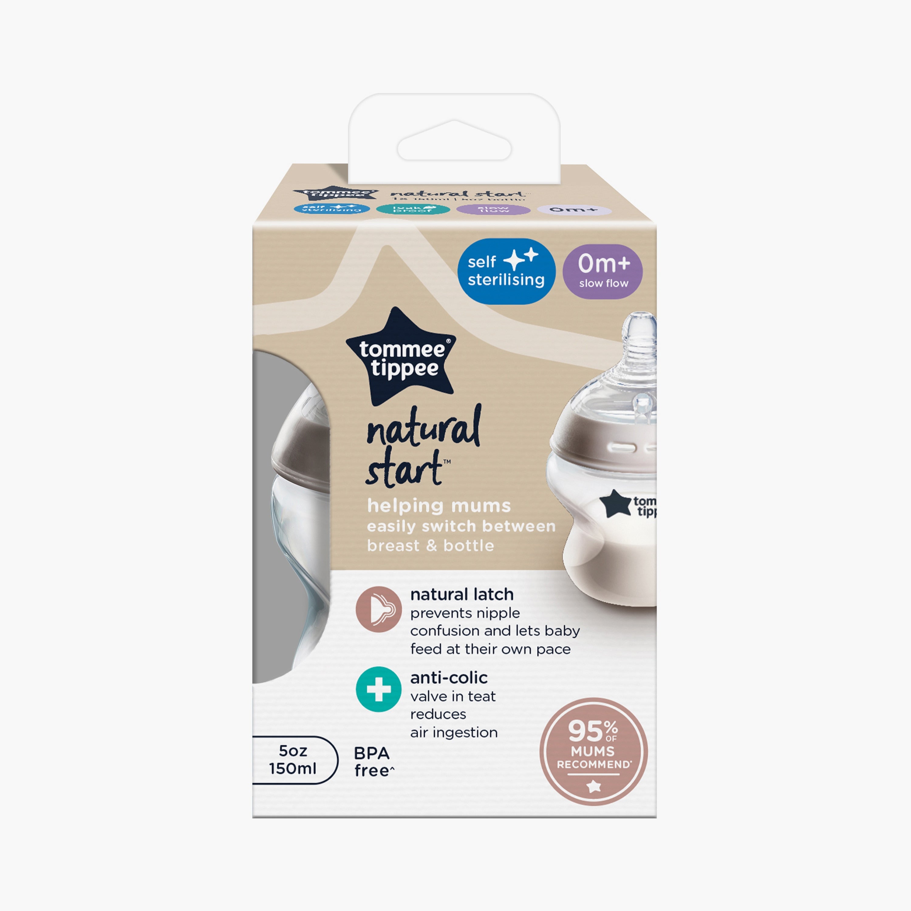 Tommee Tippee Closer To Nature Feeding Bottle - 150 ml