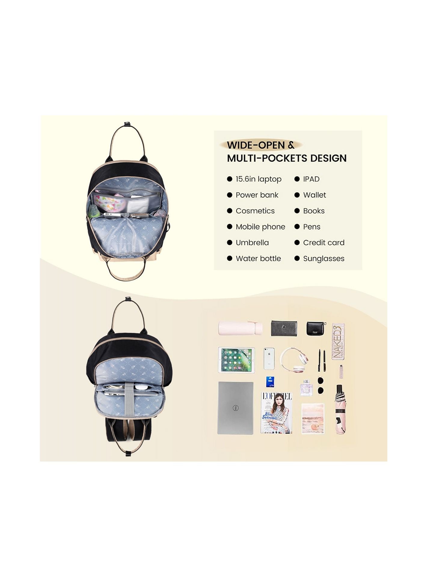 Little Story Kenzie Travel Diaper Backpack with Insulated Bottle Pocket-baby-gear-diaperbags-image-13