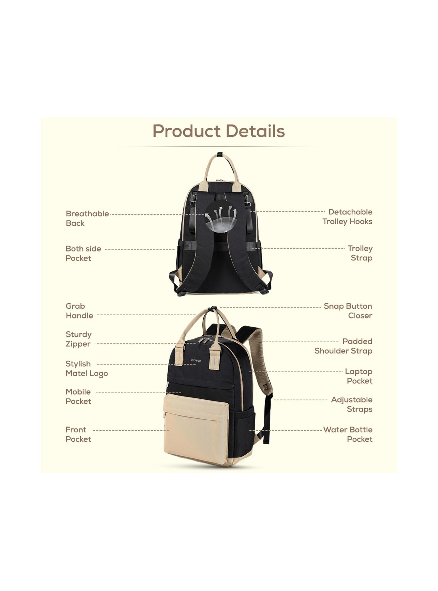 Little Story Kenzie Travel Diaper Backpack with Insulated Bottle Pocket-baby-gear-diaperbags-image-3