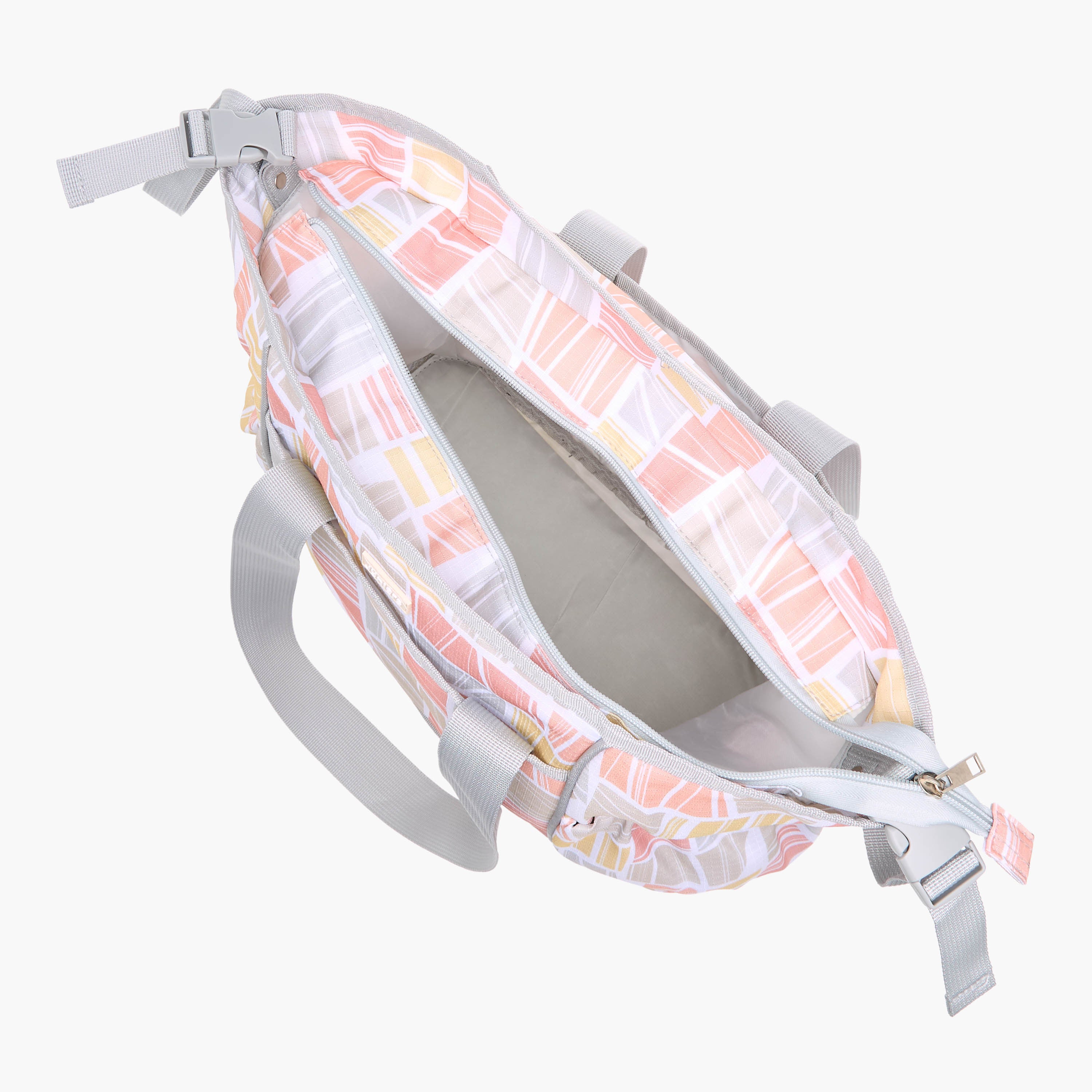 Juniors Abstract Print Diaper Bag with Double Handle and Changing Mat