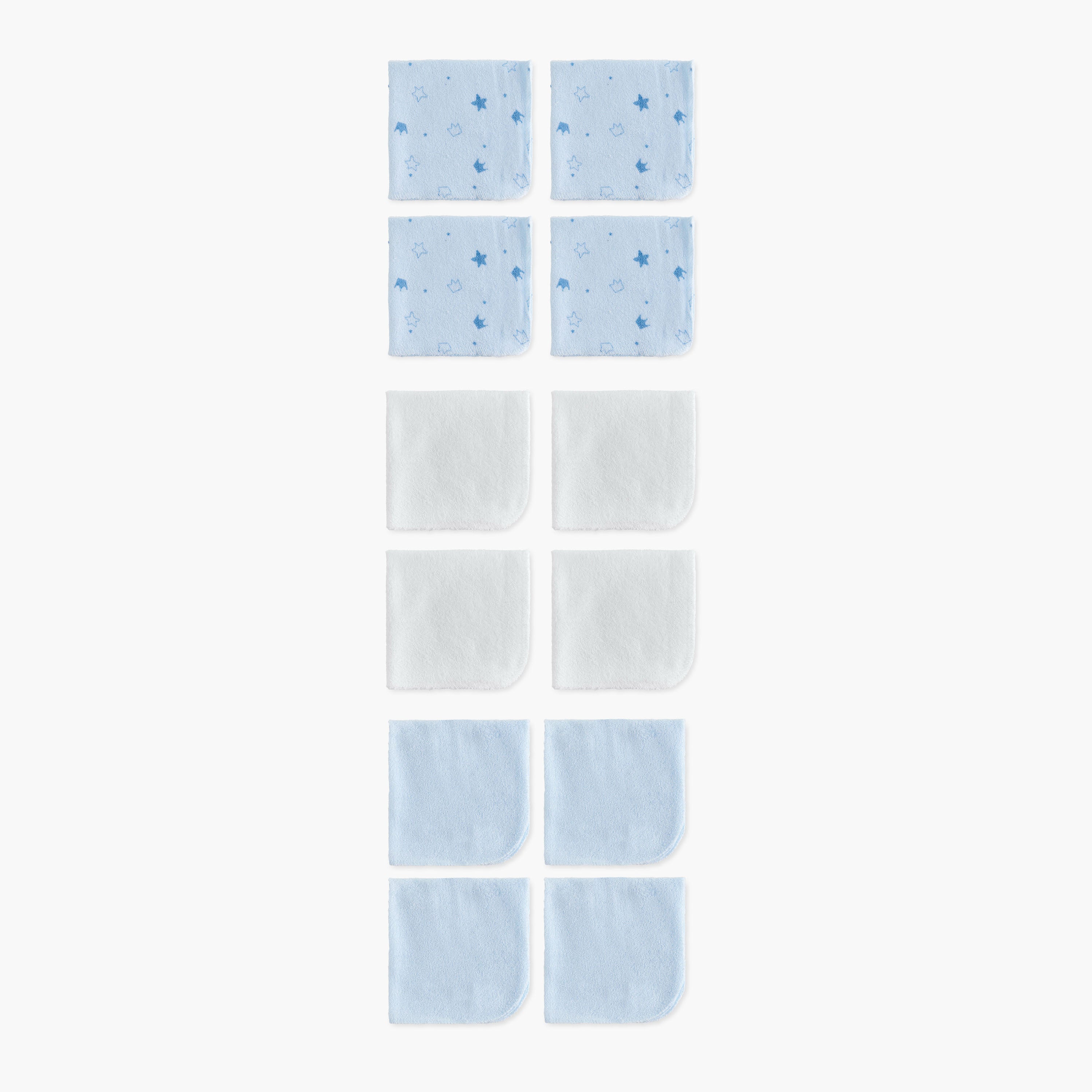 Juniors 12-Piece Assorted Wash Cloth Set - 25x25 cm - HomeBabyBath & CareTowels