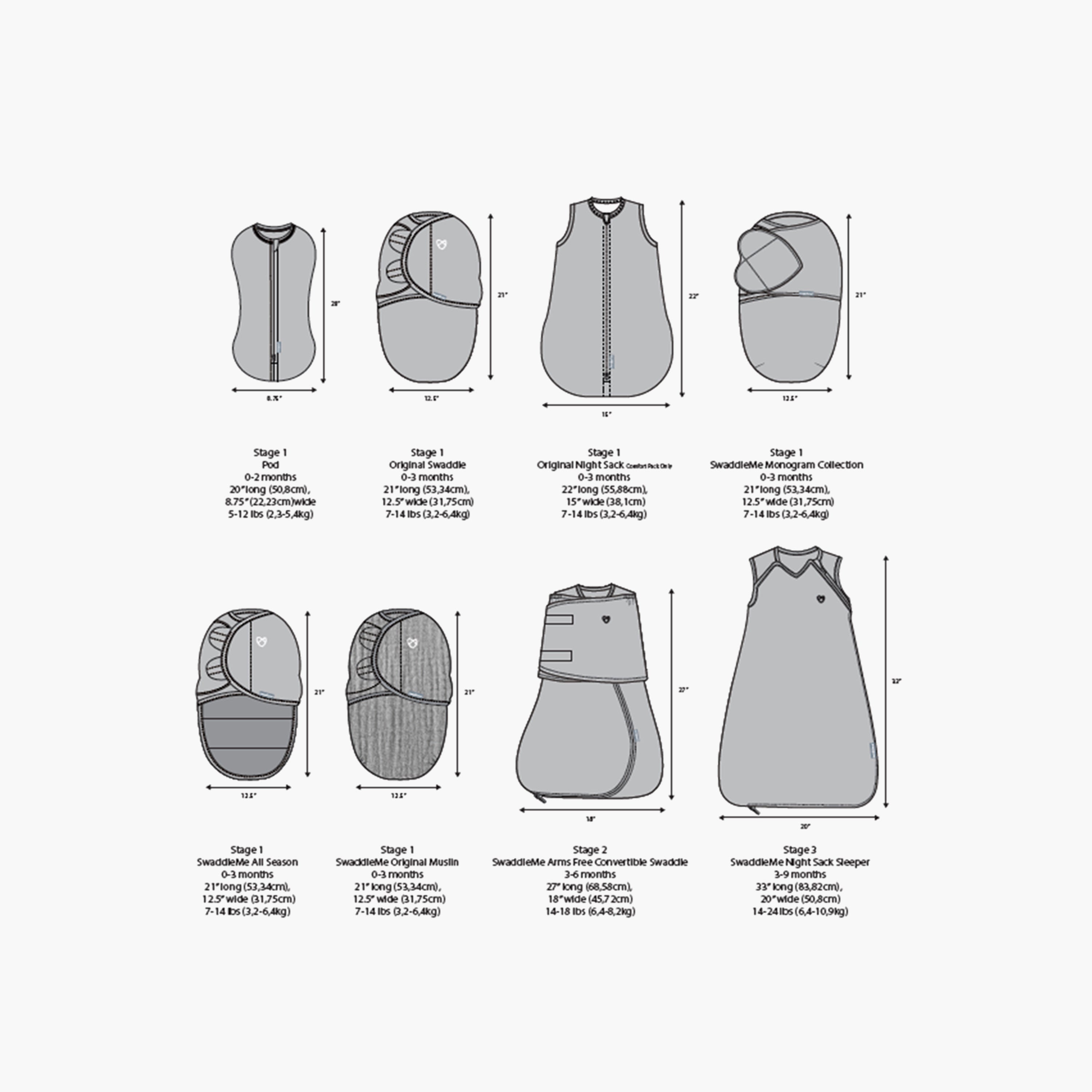 Juniors Baby Sleeping Bag with Hook and Loop Closure, 0-3 Months, Set of 2