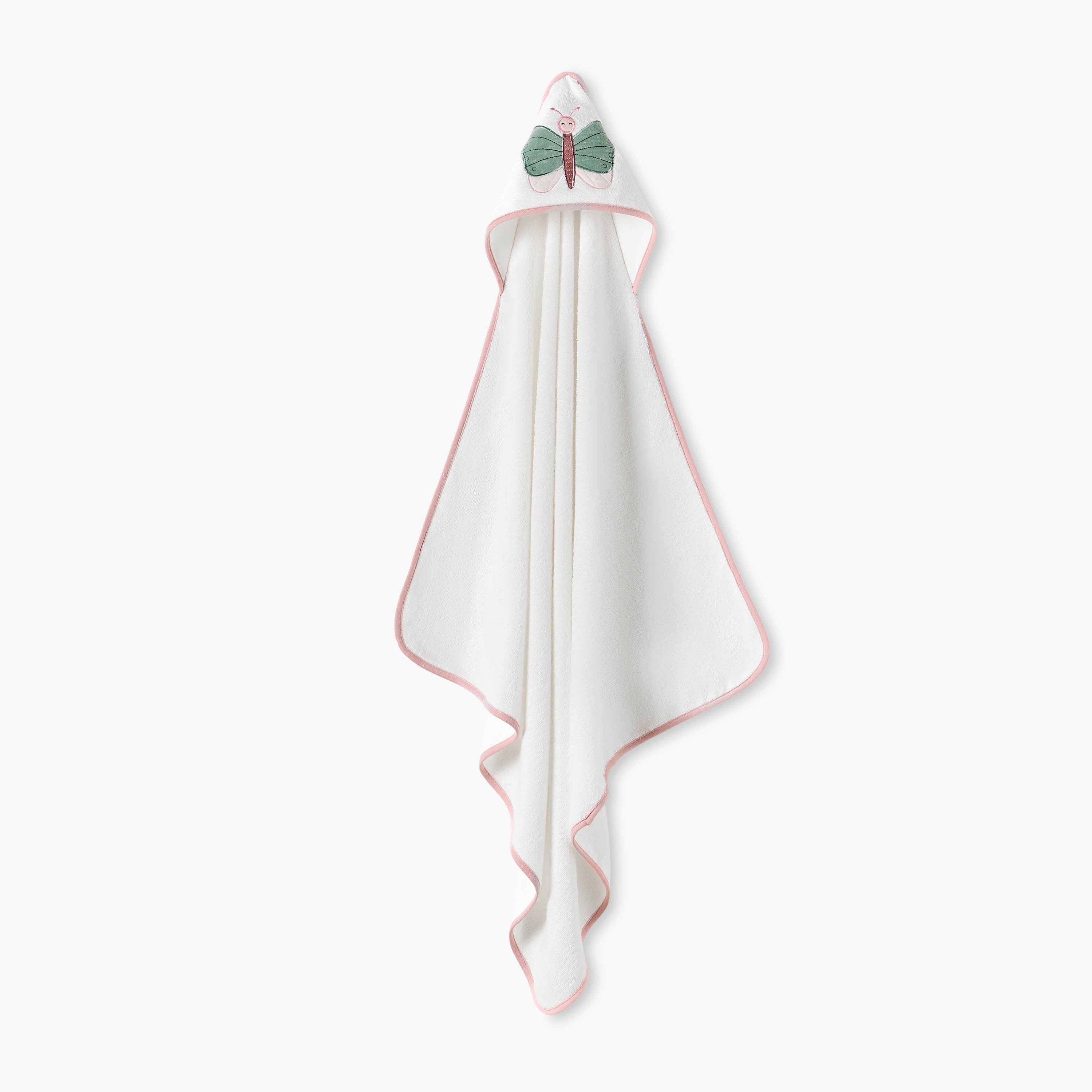 Juniors 2-Piece Butterfly Embroidered Hooded Towel Set - 75x75 cm